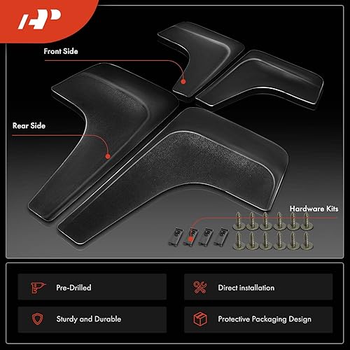 Miniatura 3 de A-Premium Juego de 4 unidades de guardabarros con accesorios compatibles con Chevy Silverado 1500 2500 3500, Avalanche, Suburban, Tahoe 01-14,