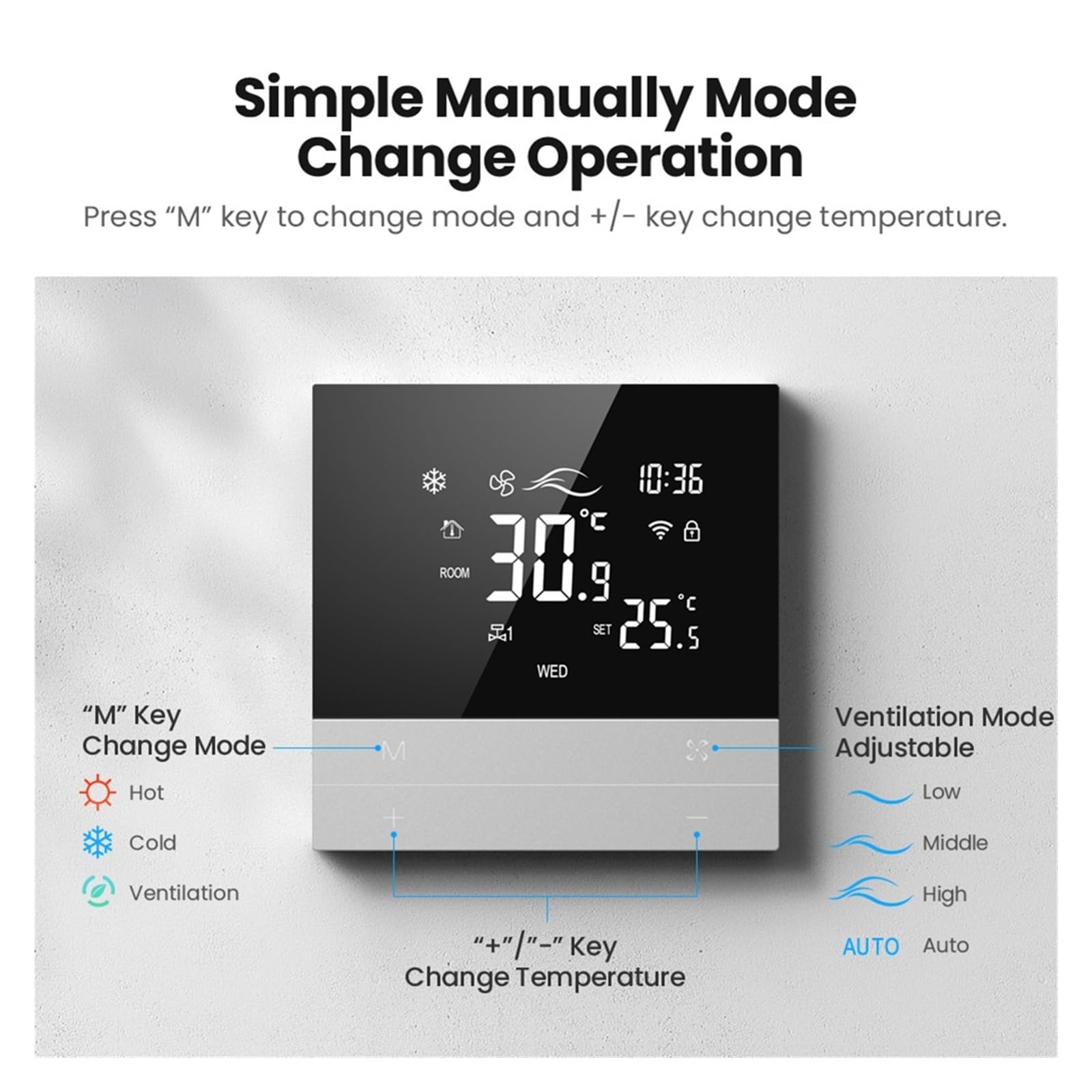 Inteligentny termostat WiFi Regulator temperatury Wody Elektryczne ogrzewanie podłogowe Sterowanie klimatyzatorem Praca Precyzja łatwość Konfiguracji(WiFi-4P)