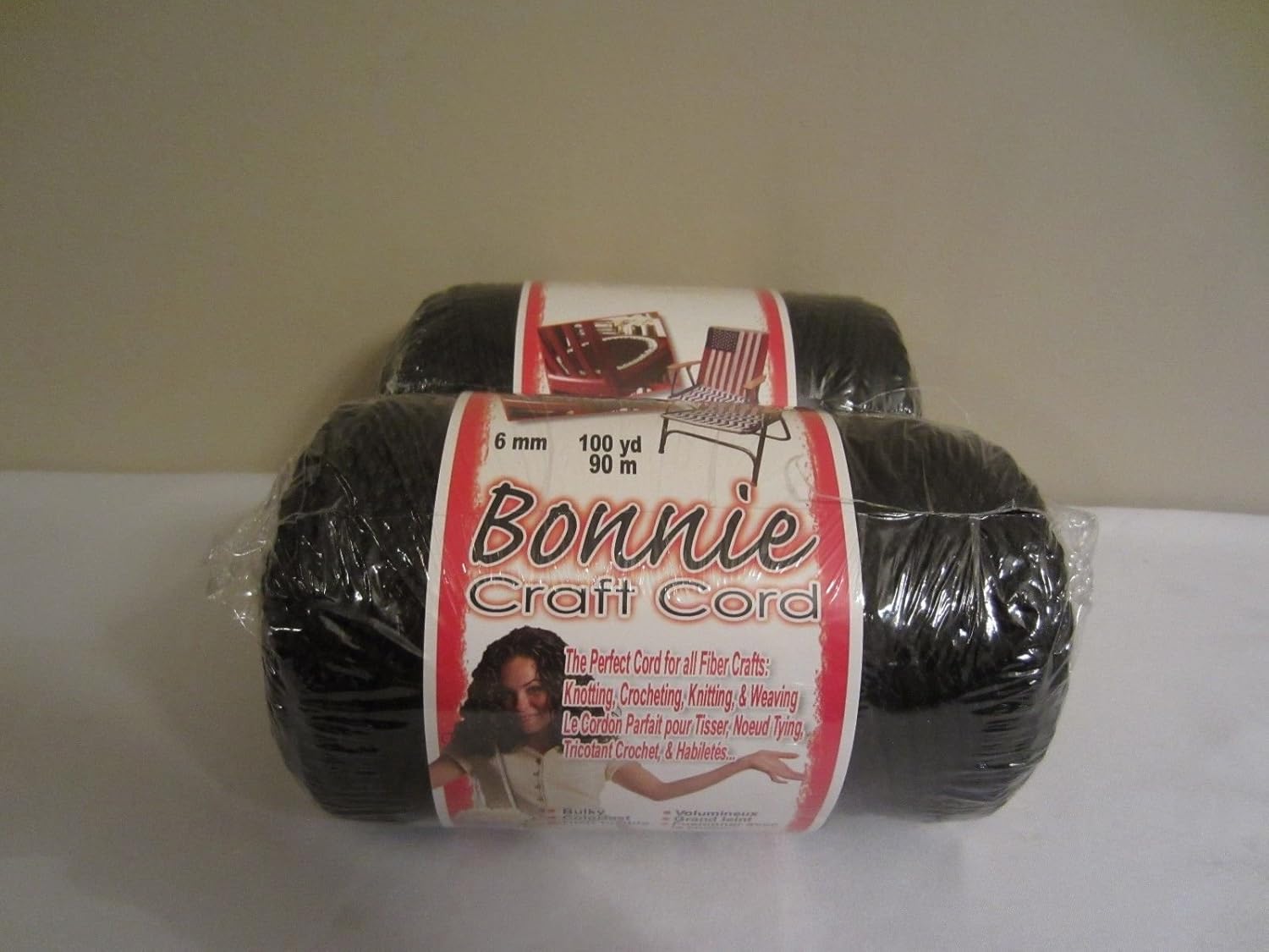 Bonnie Macrame Craft Cord 6mmx100yd-Black