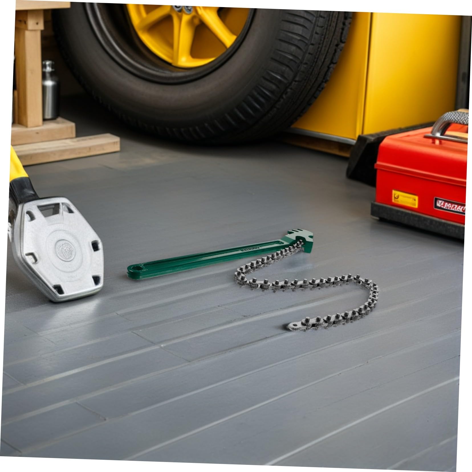 Sosoport 2 Pièces Clé à Chaîne pour Robuste et Multifonction Clé à Sangle avec Chaîne Outil de Réparation et Entretien Auto et Plomberie Prise Antidérapante Usage Professionnel et