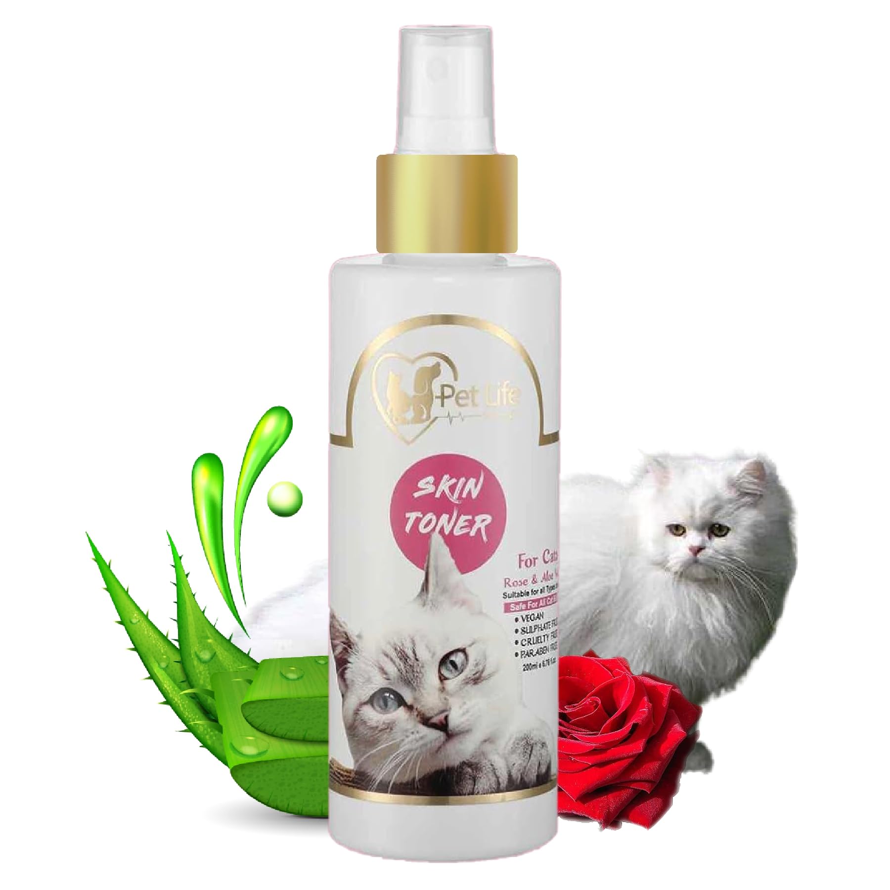 PETLIFE Pure Organic Skin Toner Spray For Cat Skin Allergy,Redness,Itchiness,Fungal Infection,Restores Skin Health&Moisture-Safe&Effective Cat Friendly Formula For All Cat Breeds-200 Ml (B0981KGNKR) Amazon Price History, Amazon Price Tracker