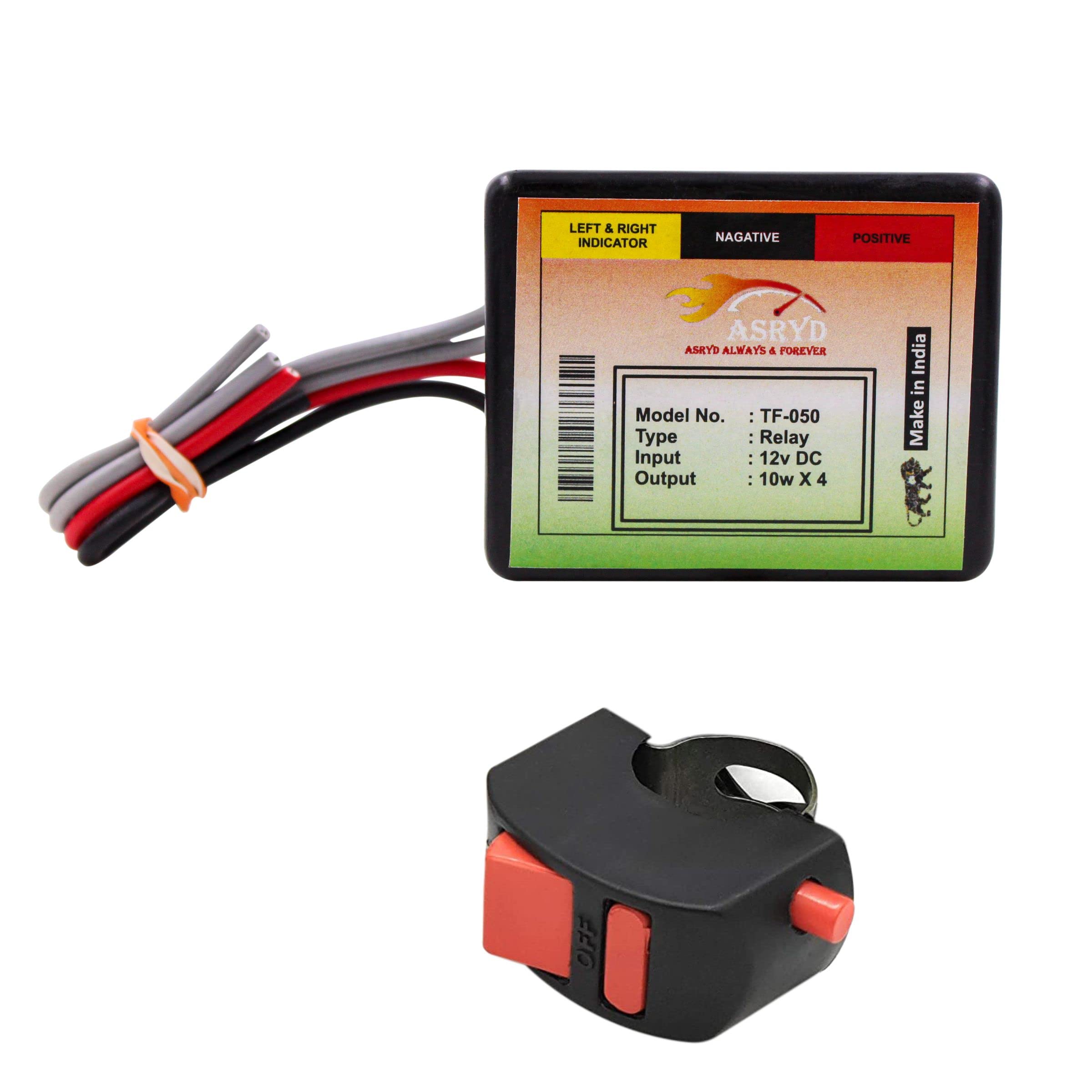 Asryd 16 Pattern Hazard Flasher & On/Off Switch Button for LED Bulbs & Indicators Compatible with All Bikes (Flasher & Switch)-picture-32