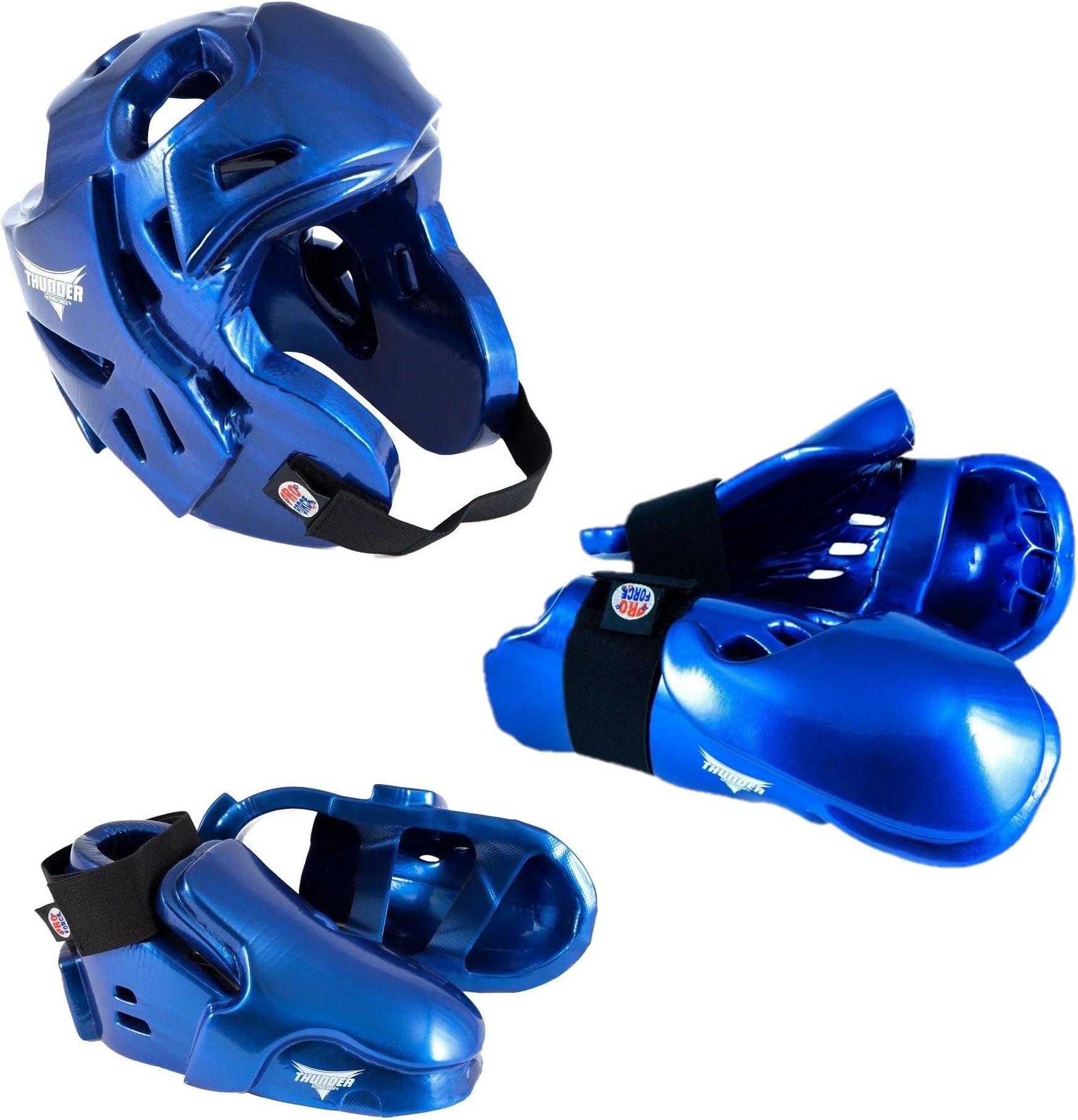 ProForce Thunder Double Layered Protective Sparring Gear Bundle - Headgear, Gloves, and Shoes