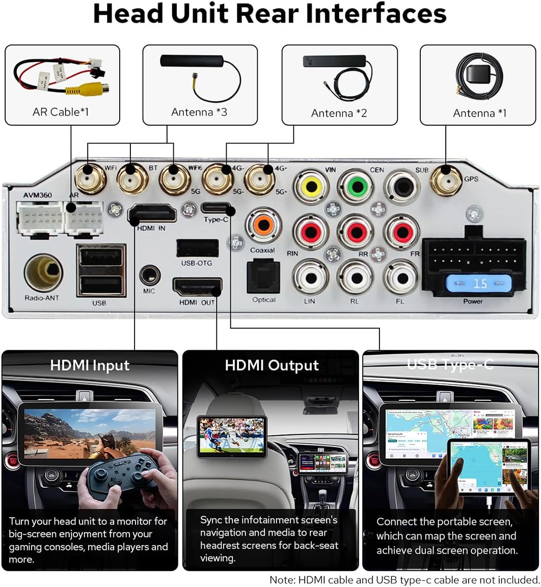 JOYING Car Radio for Honda Civic 2016-2021, 12.3" QLED Touch Screen Android 13 Car Stereo 12GB+256GB Plug and Play with Wireless Carplay & Android Auto, AM/FM, GPS, Bluetooth, 5G WiFi(JY-HT900N12)