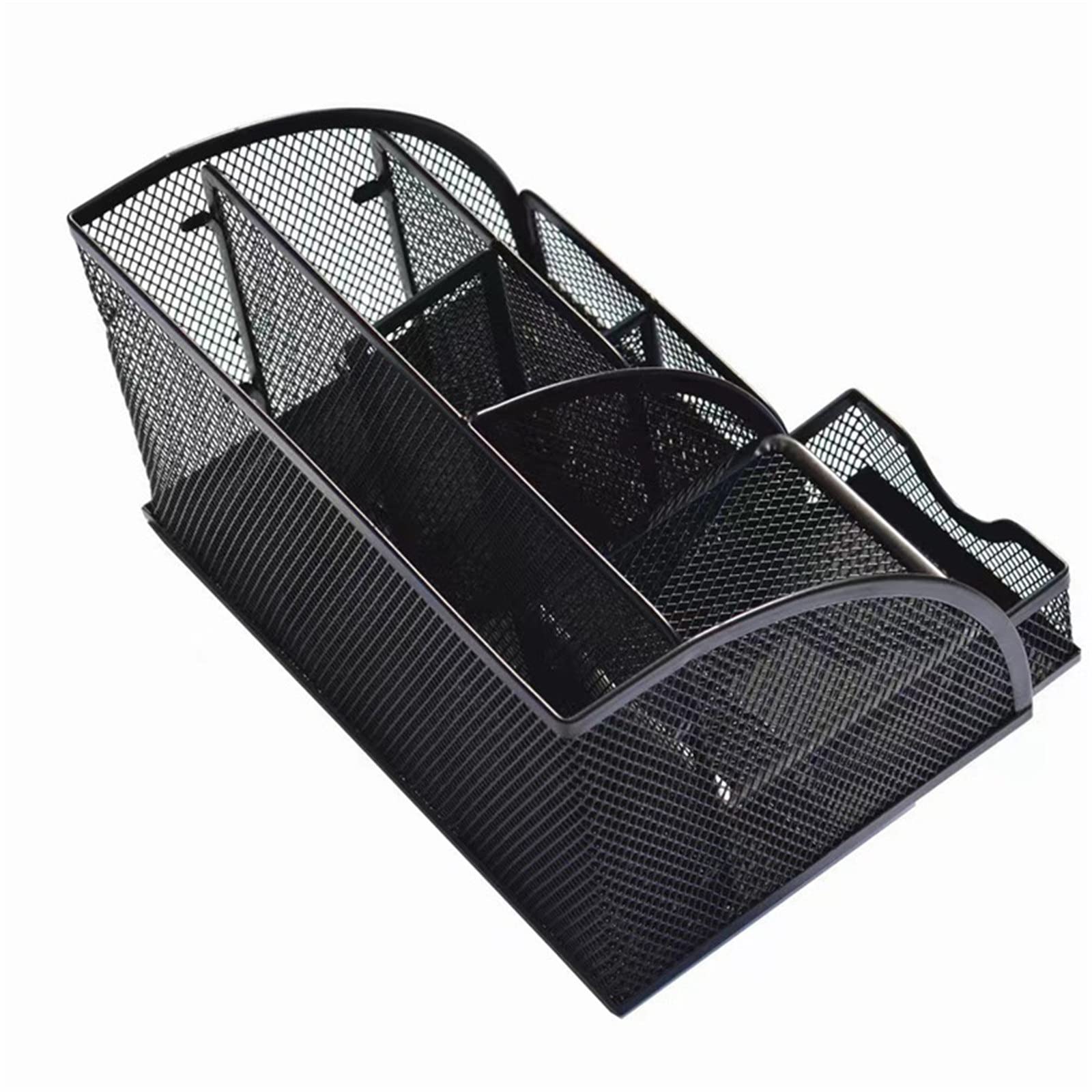 Organizer per scrivania 2 Pezzi, Organizer per scrivania, Accessori per Ufficio, Materiale Scolastico in Rete per Ufficio e casa (Nero 22x14x13 cm)
