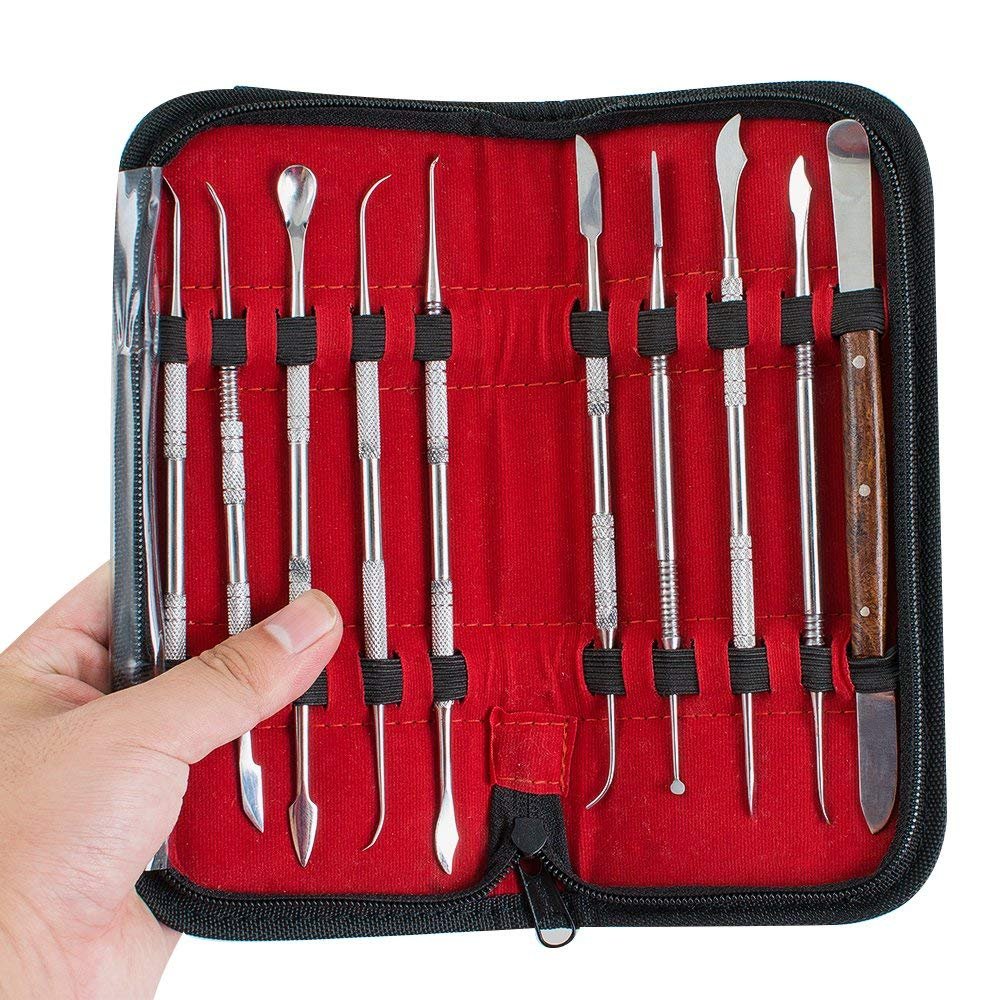 Lolicute Dental Resin Filling Tools ， Dental Lab Equipment Dental Stainless Steel Kit
