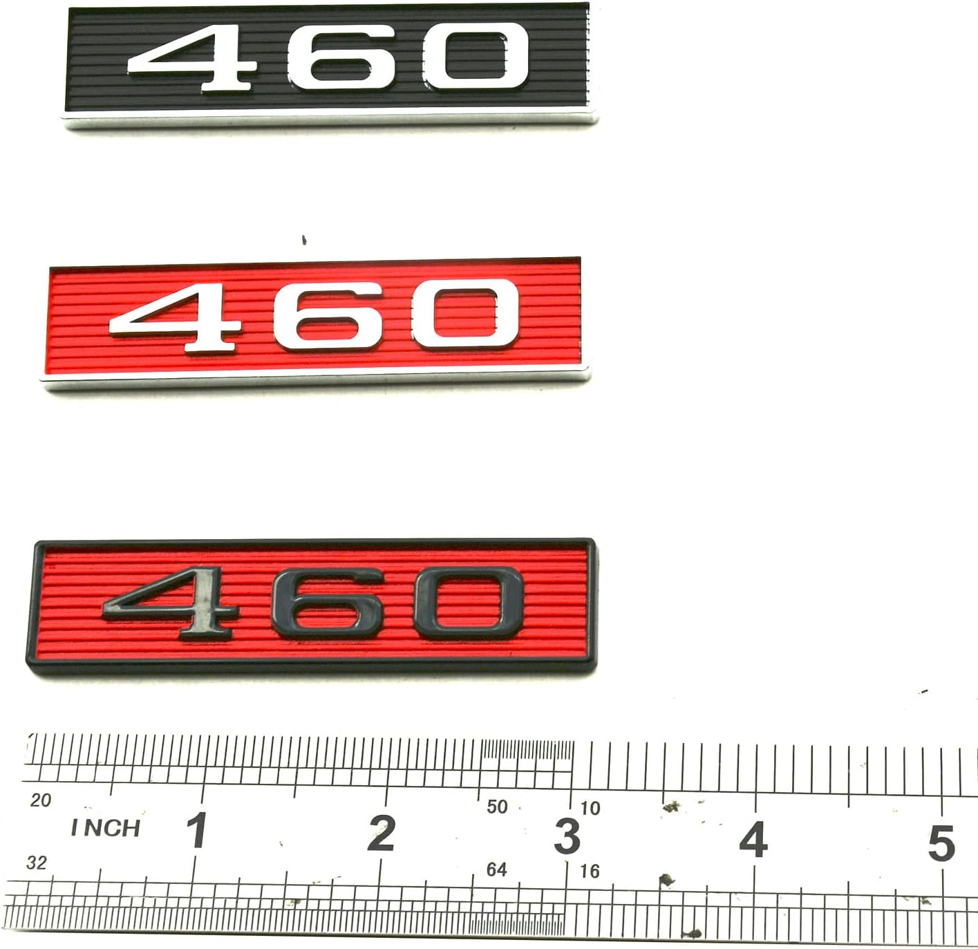 2Pcs 460 Engine Hood Scoop Emblems Badges 3D Decals Stickers Cars Trucks (Chrome Black) - Image 6