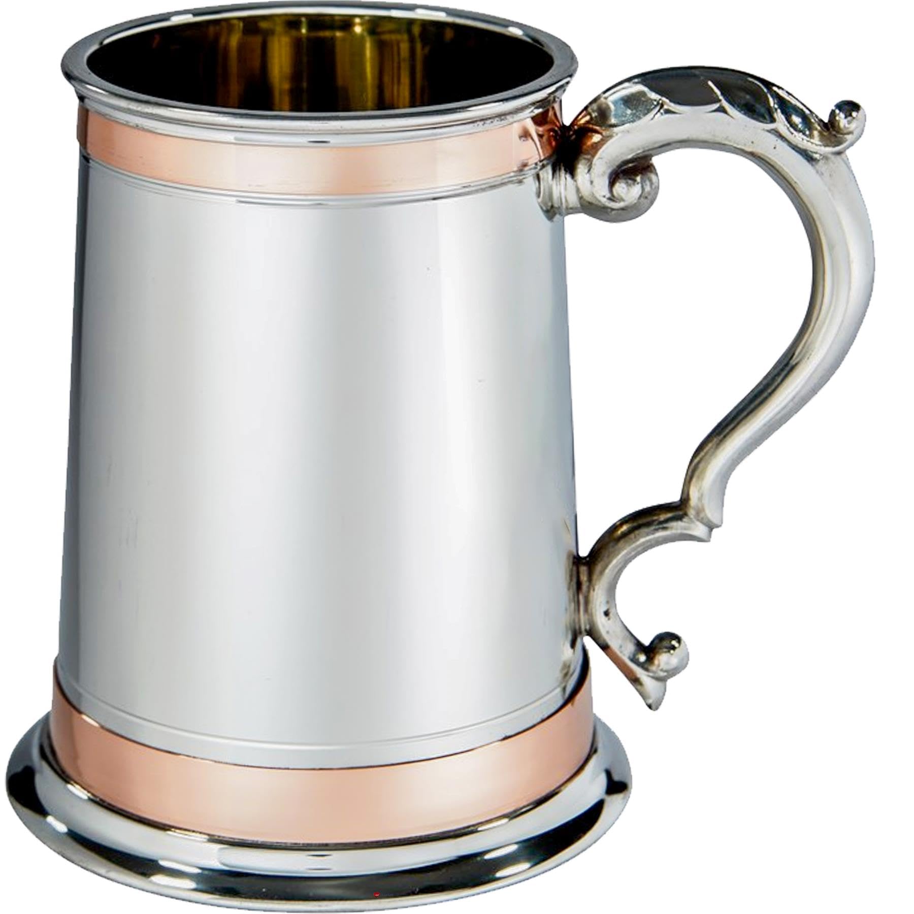 Jarro de estaño y cobre para cerveza en reuniones familiares y cenas tradicionales