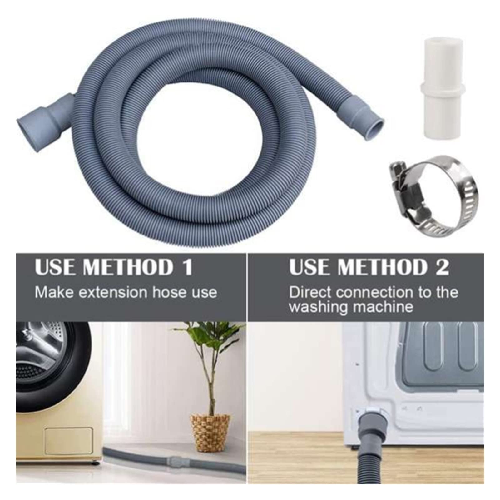 Raccordi for Tubi da Scarico for Lavatrice a Tamburo Automatico, 4 Metri Accessori per Lavatrice.