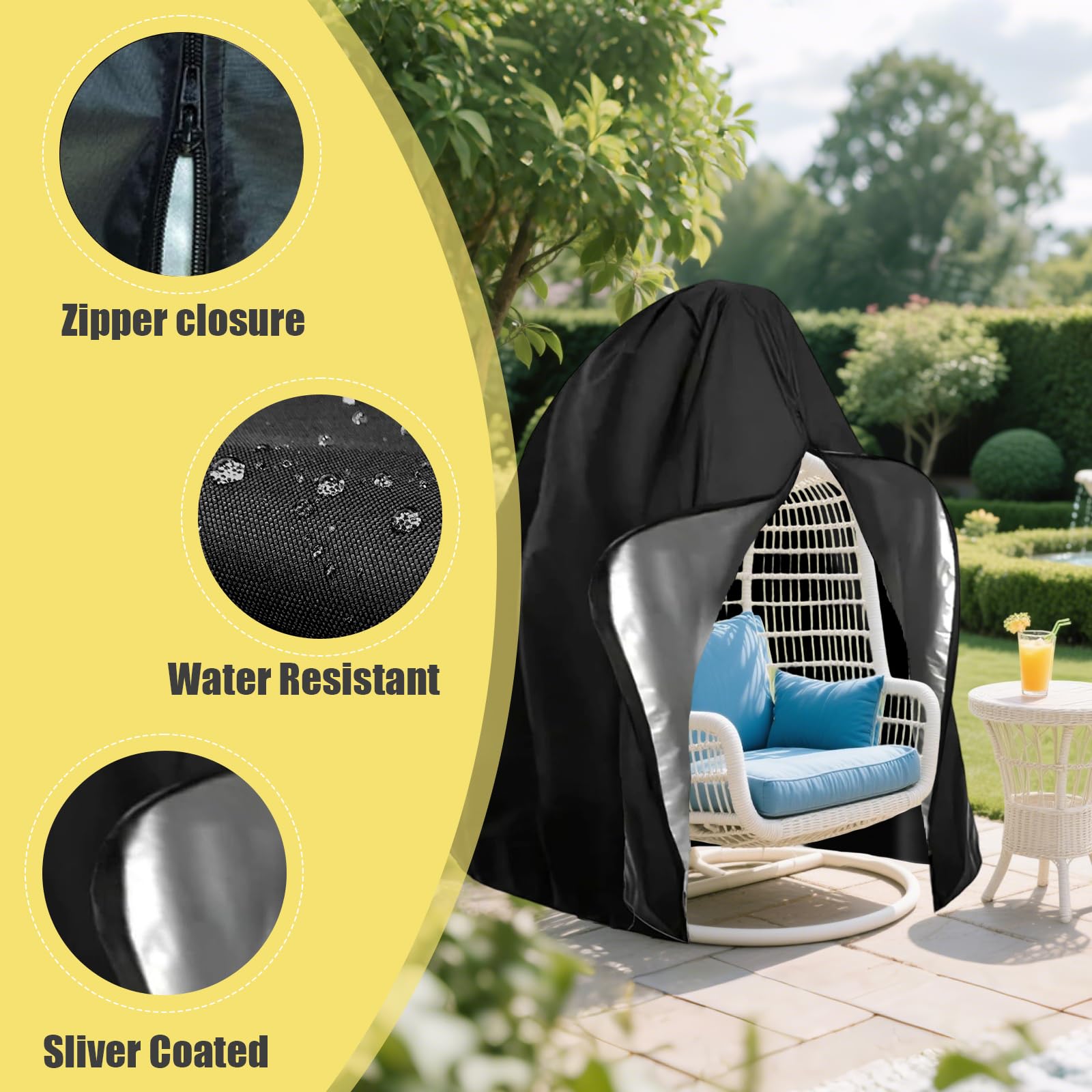 Housse de Chaise Suspendue Imperméable 210D Oxford 230 x 200 cm Protection Extérieur