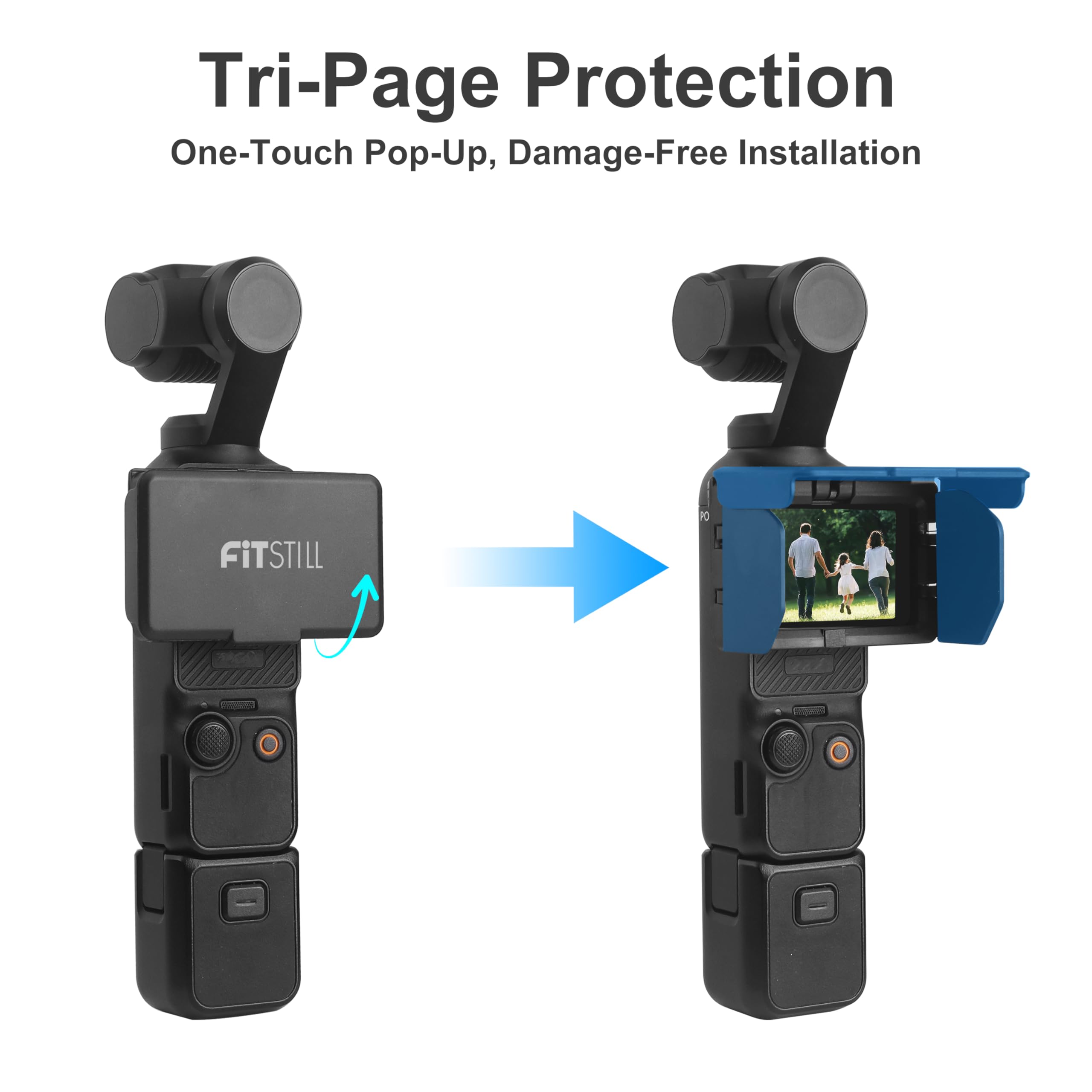 FitStill Screen Mini Blackout Funda para DJI Osmo Pocket 3 Antideslumbrante Antirreflectante, Accesorios Pocket 3 Protector de Pantalla Giratoria Se adapta a tu cuerpo