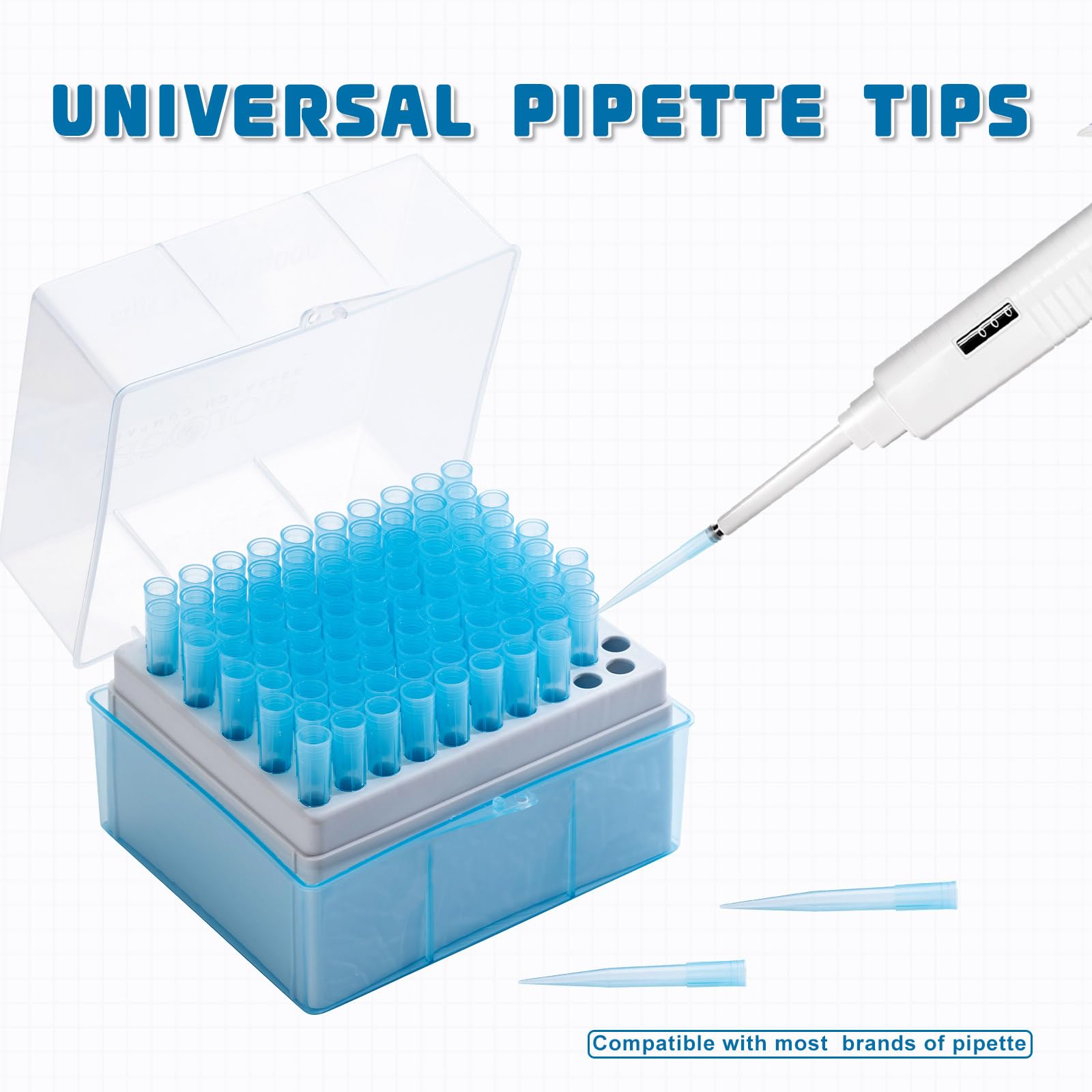 100/Rack, 60 Rack 1000μl pipettenspitzen, pipettenspitzenbox, labor pipettenspitzen, universal pipettenspitzen mit aufbewahrungsbox, sterile pipettenspitzen ohne filter für labore und chemie (1000μl)