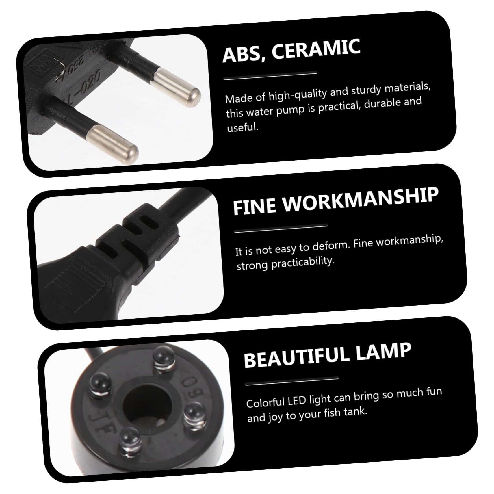 ERINGOGO 2 Pezzi Pompa Submersibile Silenziosa Regolabile e Illuminazione LED per Acquari e Fontane Decorative
