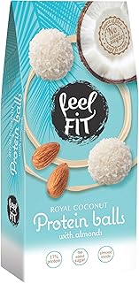 Feel FIT Boules de protéines à la noix de coco aux amandes sans sucre ajouté, 63 g
