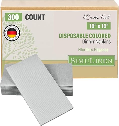 Servilletas de mesa tipo paño decorativas y desechables, de la marca SimuLinen, de colores suaves, absorbentes y duraderas 16 x 16 pulgadas caja de