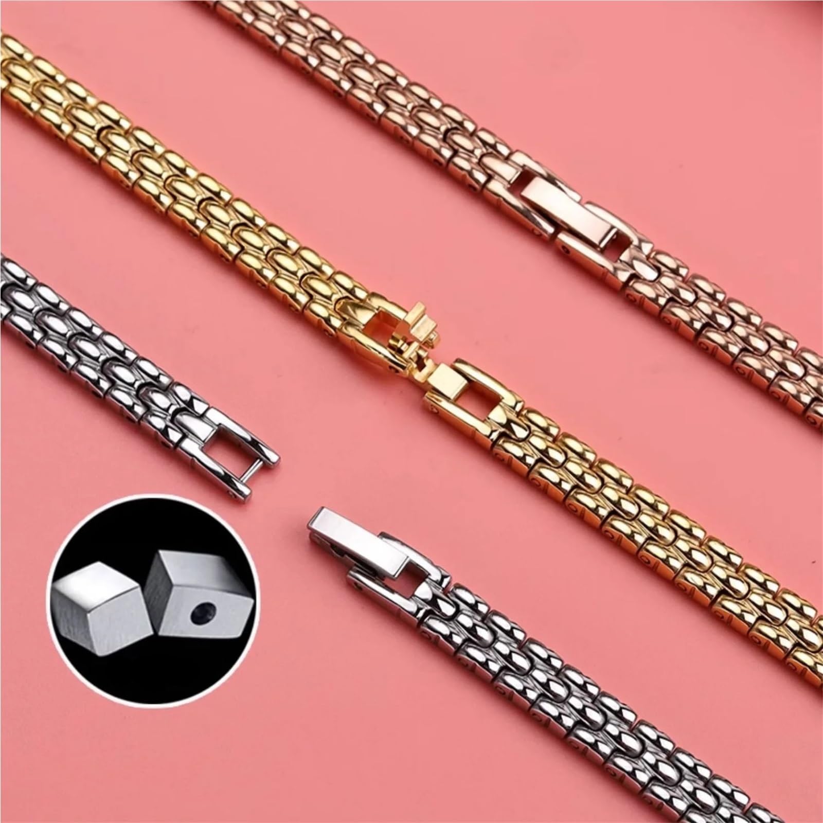 Bracelets de Montre for Femmes 6 mm, 8 mm, 10 mm, 12 mm, Bracelet en métal, Petite Taille, Universel, en Acier Inoxydable