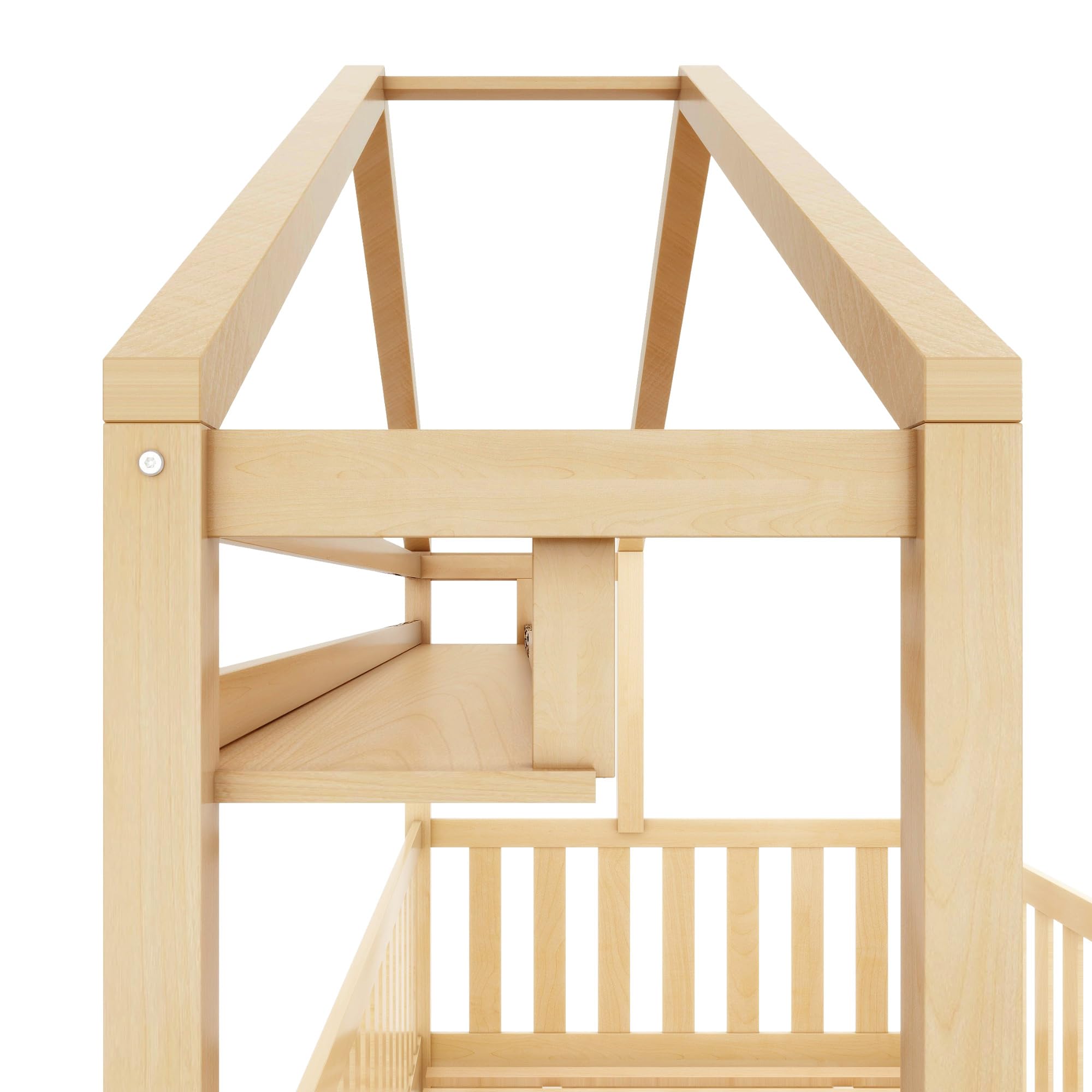 Moimhear Lettino per bambini in legno di colore legno, 90 x 200 cm, con cassetti, in legno di pino, per la casa dei bambini e dei ragazzi, colore naturale