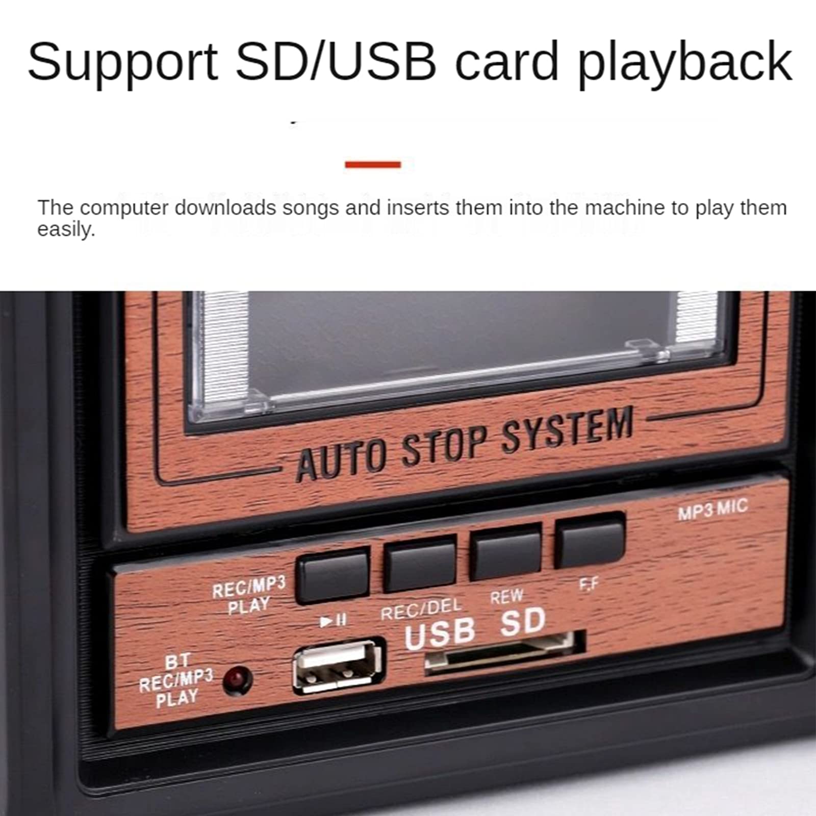 HIOD Grabadora de Cinta Retro Radio Portátil de Banda Completa para Estudiantes Mayores Inalámbricos Bluetooth U Disk Transcripción Radio Multifunción