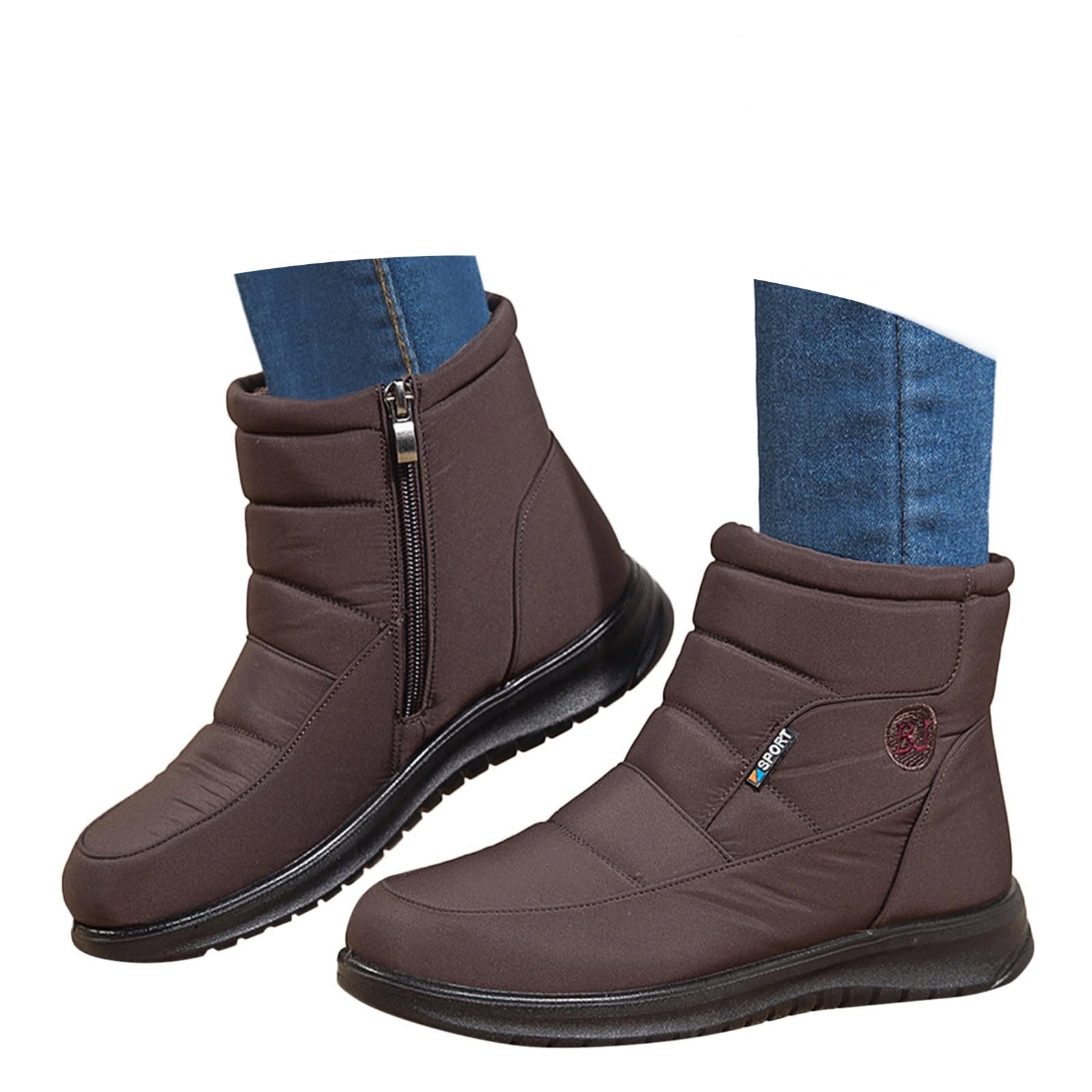 Winter Snow Boots for Women 2025 Ladies Fashion Casual Low Heel Black Ankle Booties Waterproof Platform Wedge Non-Slip