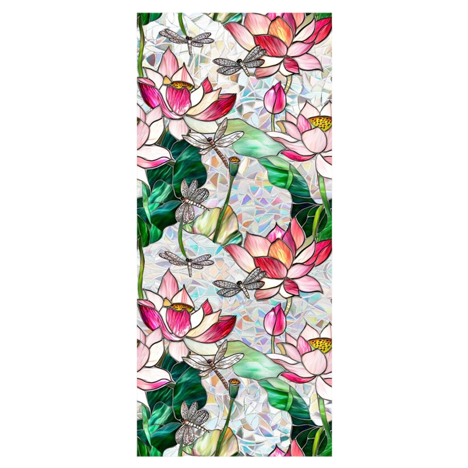 Hsyzygian Removable Floral Embossing Statics Window Film Statics Cling Decorative Glass Sticker for Window Door Denial Epoxy Transfers