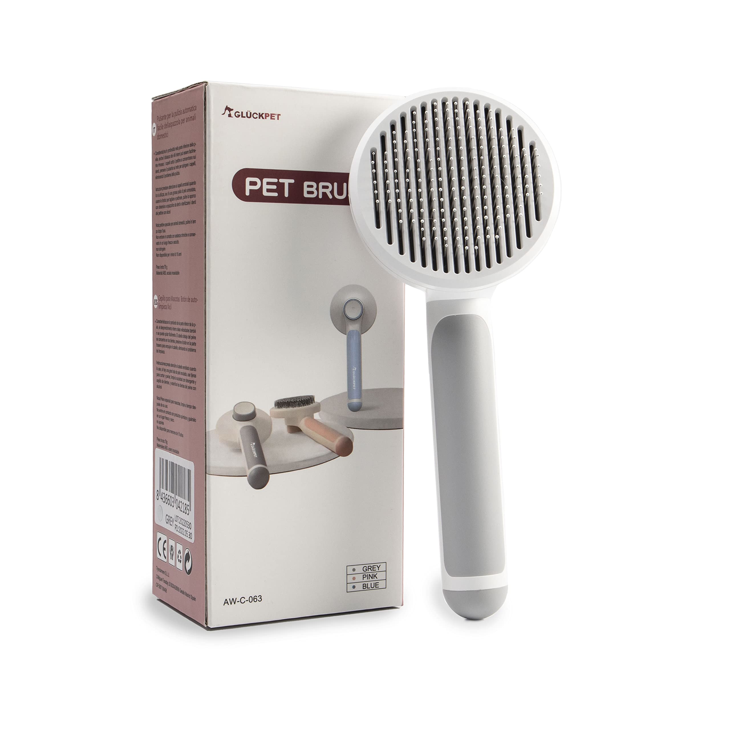 Cepillo para Gatos, Gris, Quitapelos, Autolimpiable