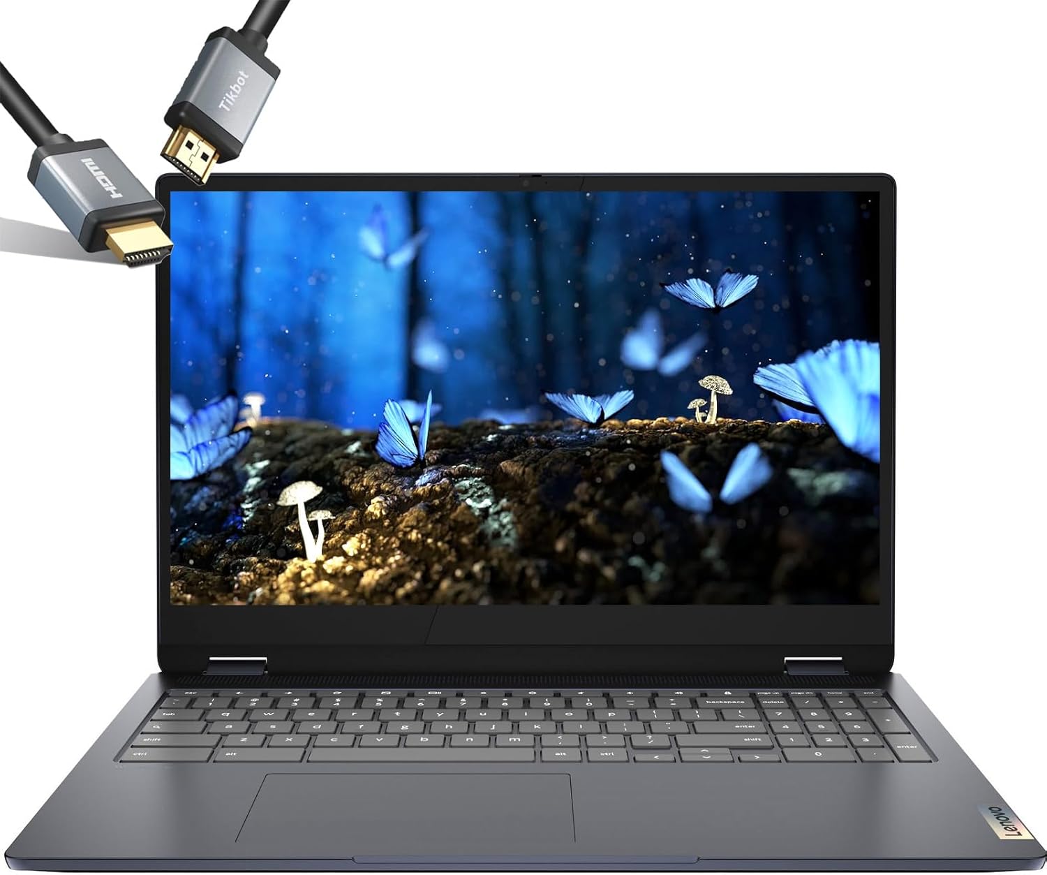 Lenovo Flex 3i Chromebook Touchscreen Laptop 2in1-15.6 FHD IPS Display - Intel Pentium Silver N6000-8GB RAM - 128GB SSD - Google Chrome Student - Wi-Fi 6 - SD Card Reader - HDMI Cable