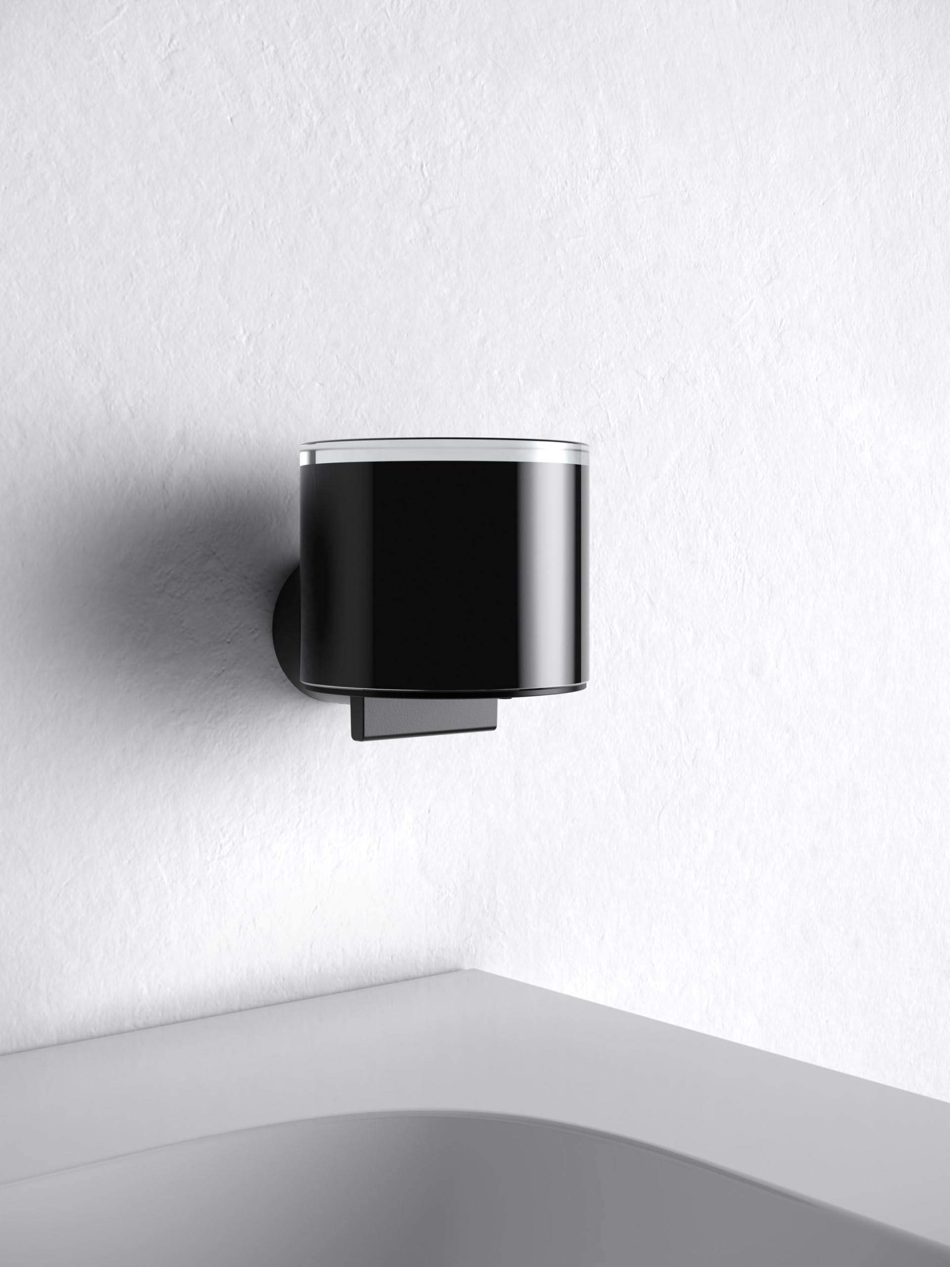KEUCO Reva Seifenspender mit Stülpglas, 140 ml, Metall schwarz matt | Made in Germany, nachfüllbar, inkl. Schrauben und Dübel, Lotionspender zum Bohren