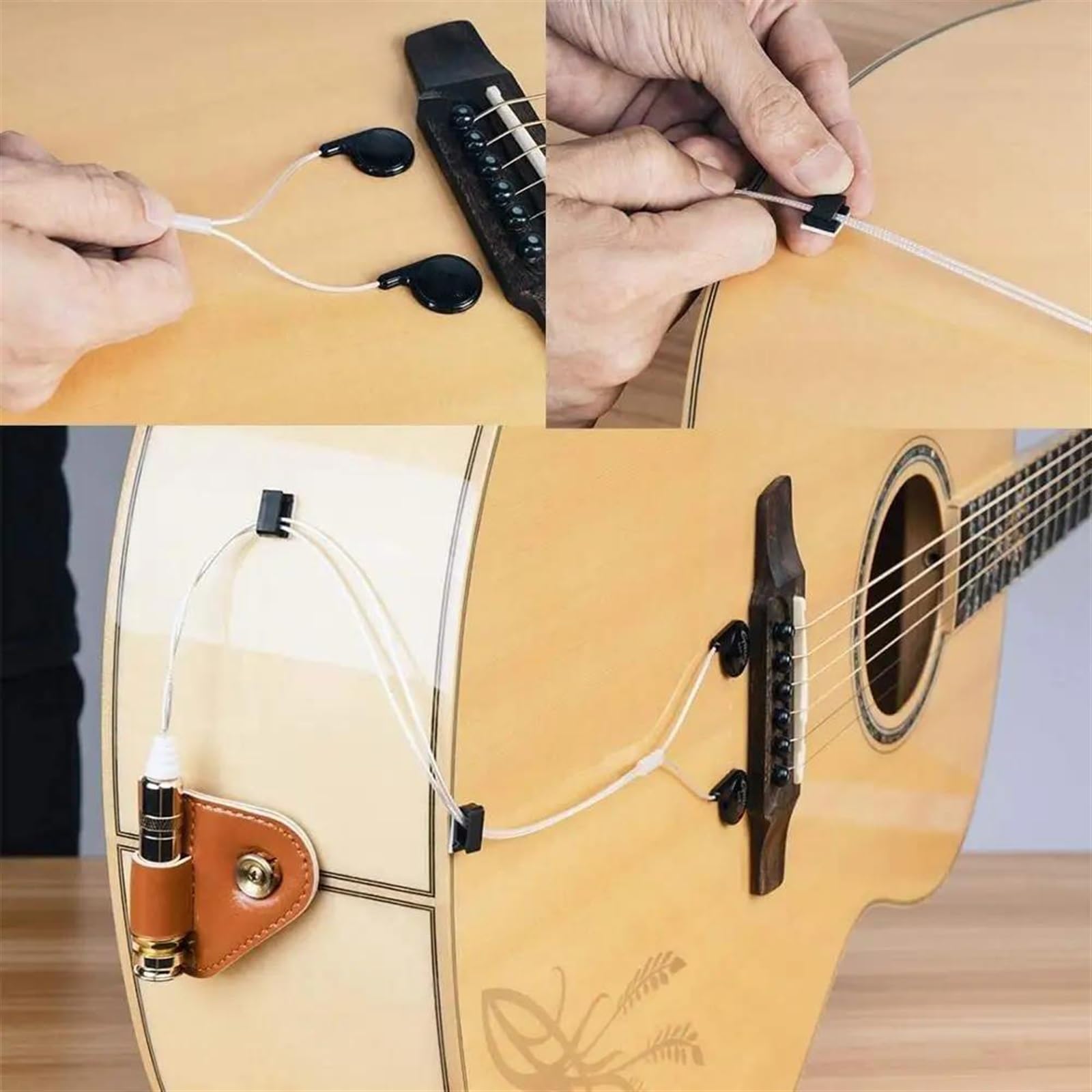 Pickup Acustico Pickup Per Chitarra Contatto Piezoelettrico Microfono Adesivo Pickup Per Strumento Per Chitarra Acustica Ukulele Violino