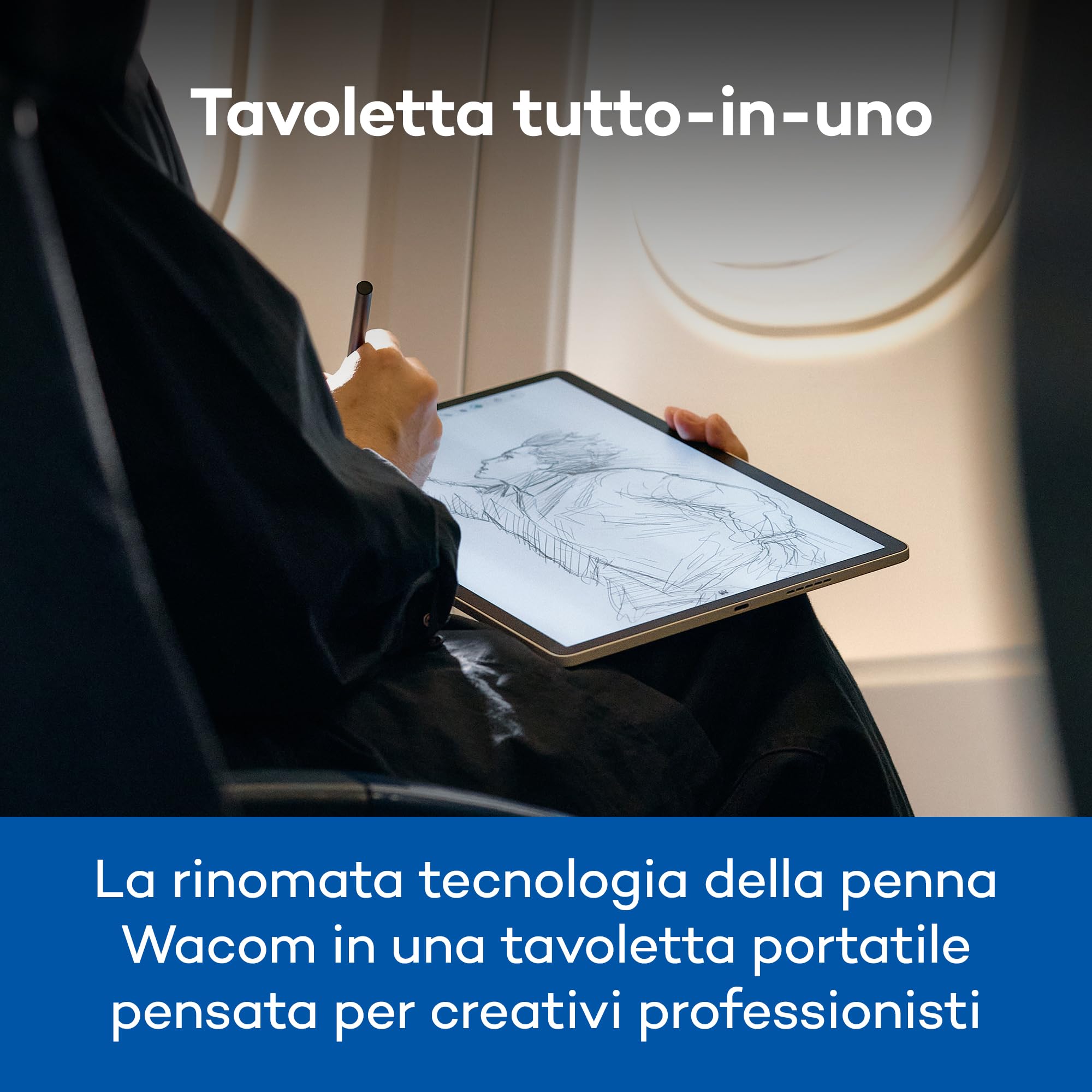 Wacom MovinkPad Pro 14 Tavoletta Grafica– Sensazione di penna su carta con schermo OLED per neri profondi, contrasto eccezionale, risposta rapida, vetro texturizzato premium, Pro Pen 3 ultra-precisa