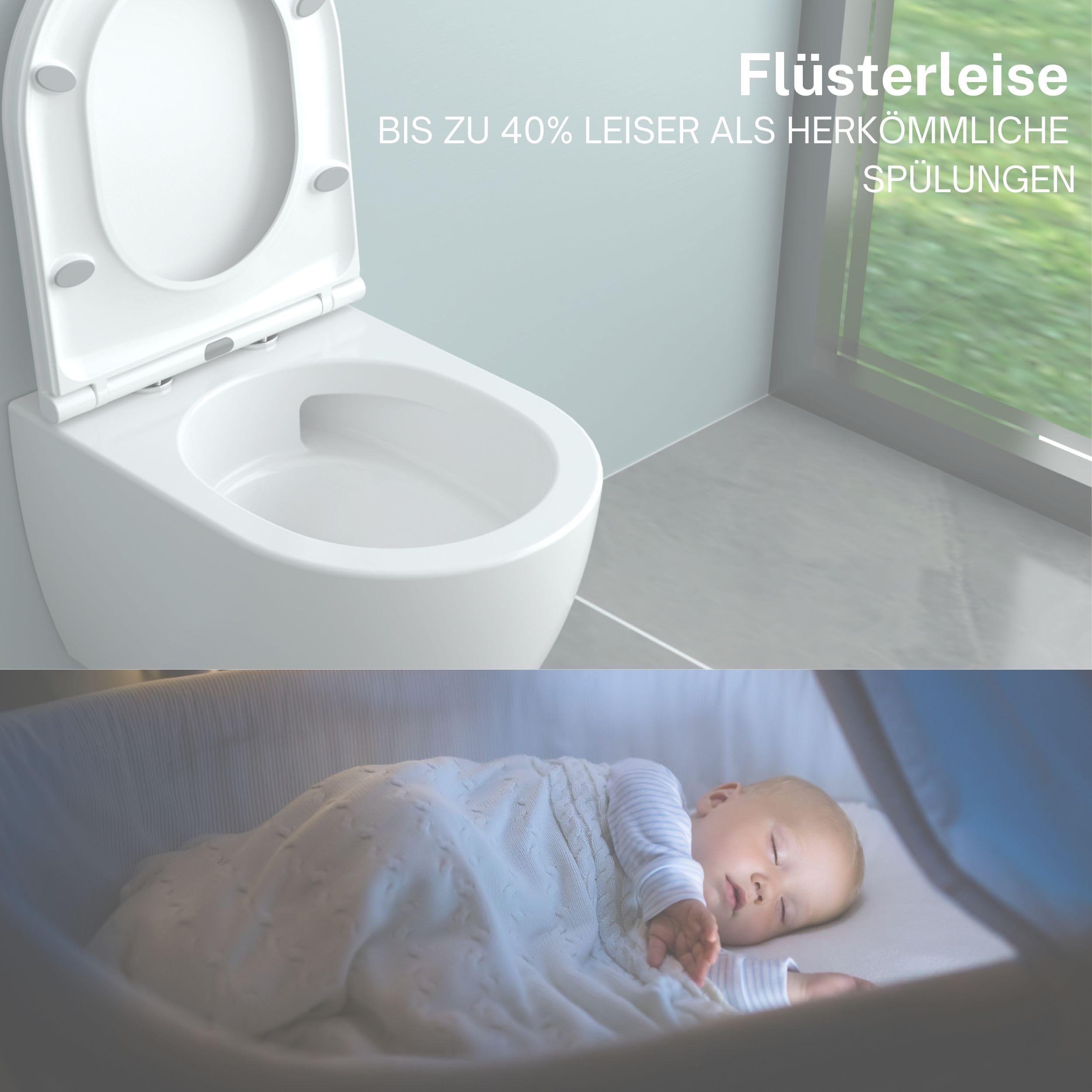 Whirlflush Tornado Soho 3.0 WC suspendu sans bord | Super blanc, nano-revêtement pour la propreté | Silencieux et hygiénique | Siège Duroplast SoftClose