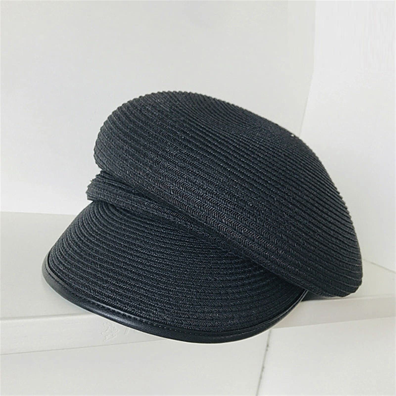 Sunhat Inclined Top Patchwork Straw Hat 