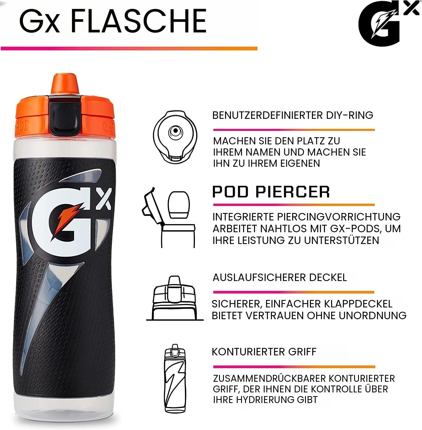 Gatorade Gx Bottle, Momentum Neon Pink
