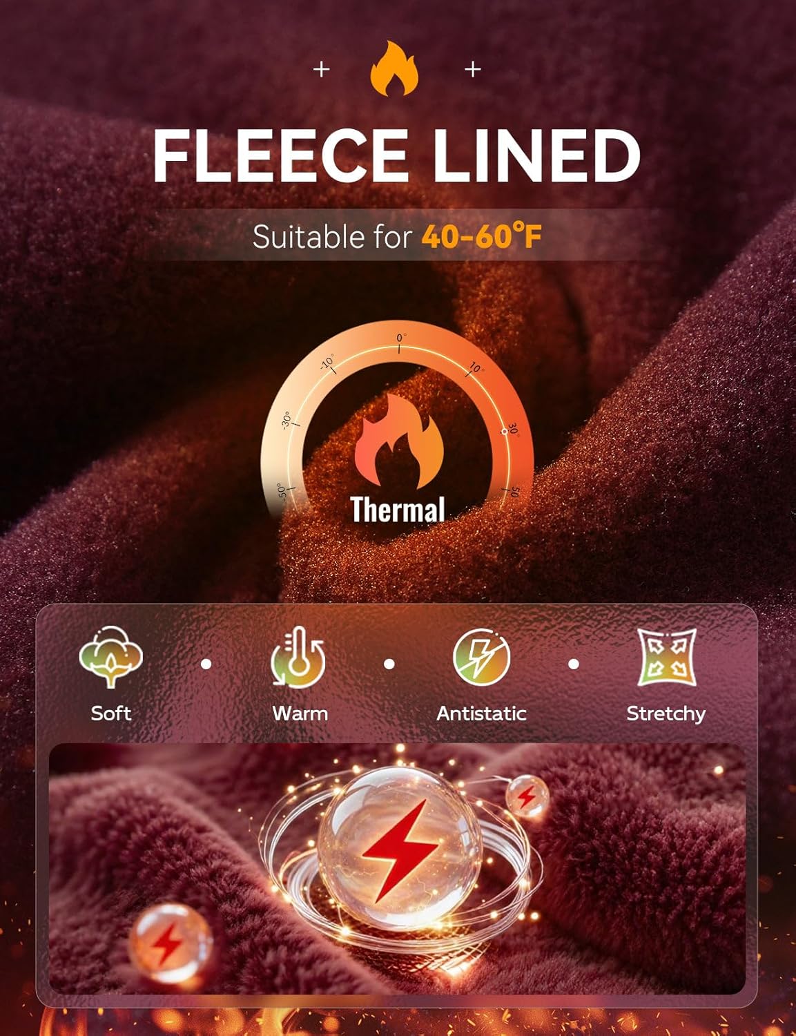 baleaf Women's Fleece Quarter Zip Pullover Long Sleeve Thermal Tops Cold Weather Hiking Running Gear with Kangaroo Pocket - Image 5