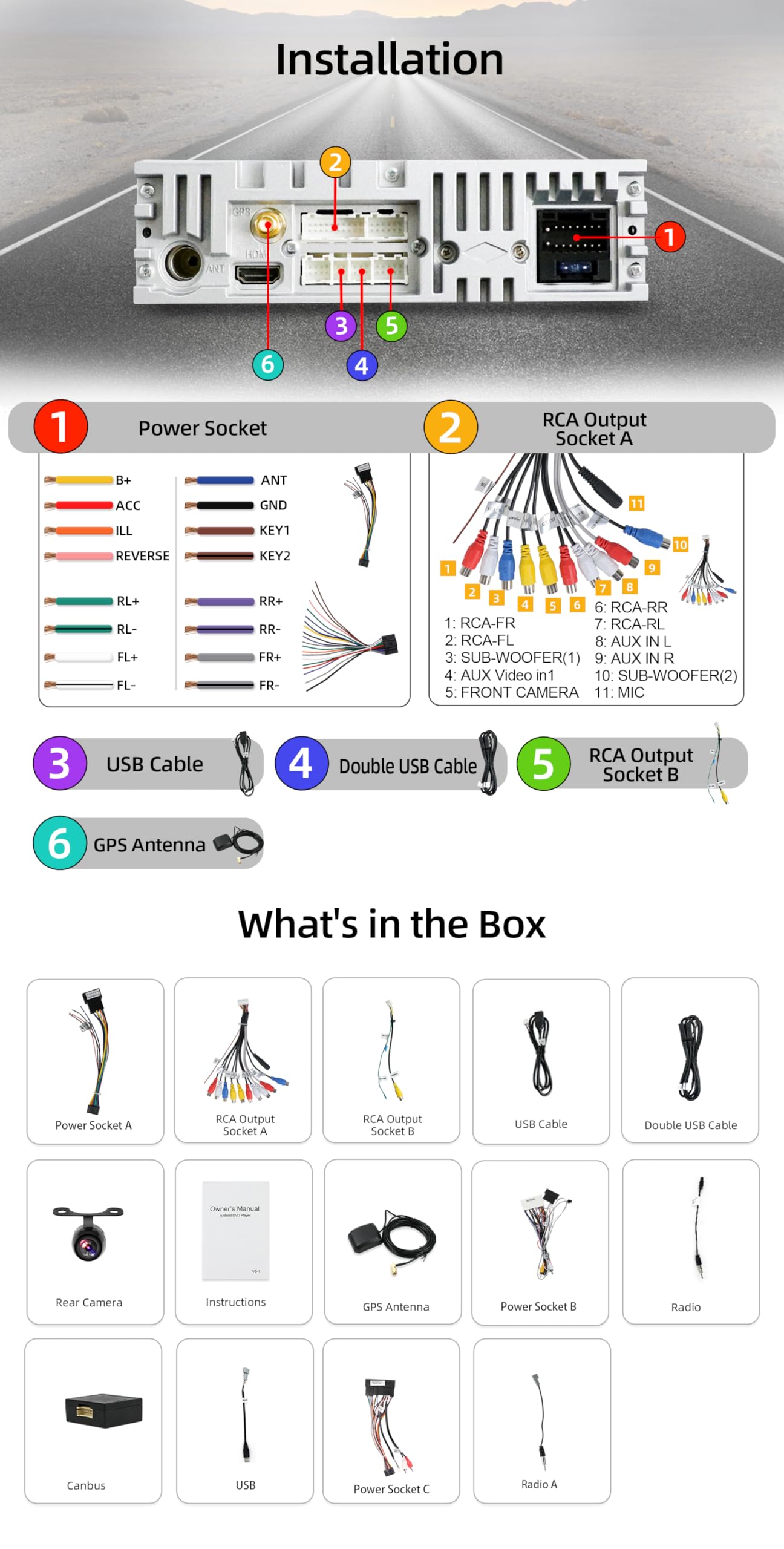 9" Android 13 Car Stereo For Hyundai IX45 Santa FE 2013-2018 HD Touch Screen Double Din Car Audio Receiver W/Wireless Carplay Android Auto GPS Navigation Bluetooth WiFi SWC Backup Camera Mic