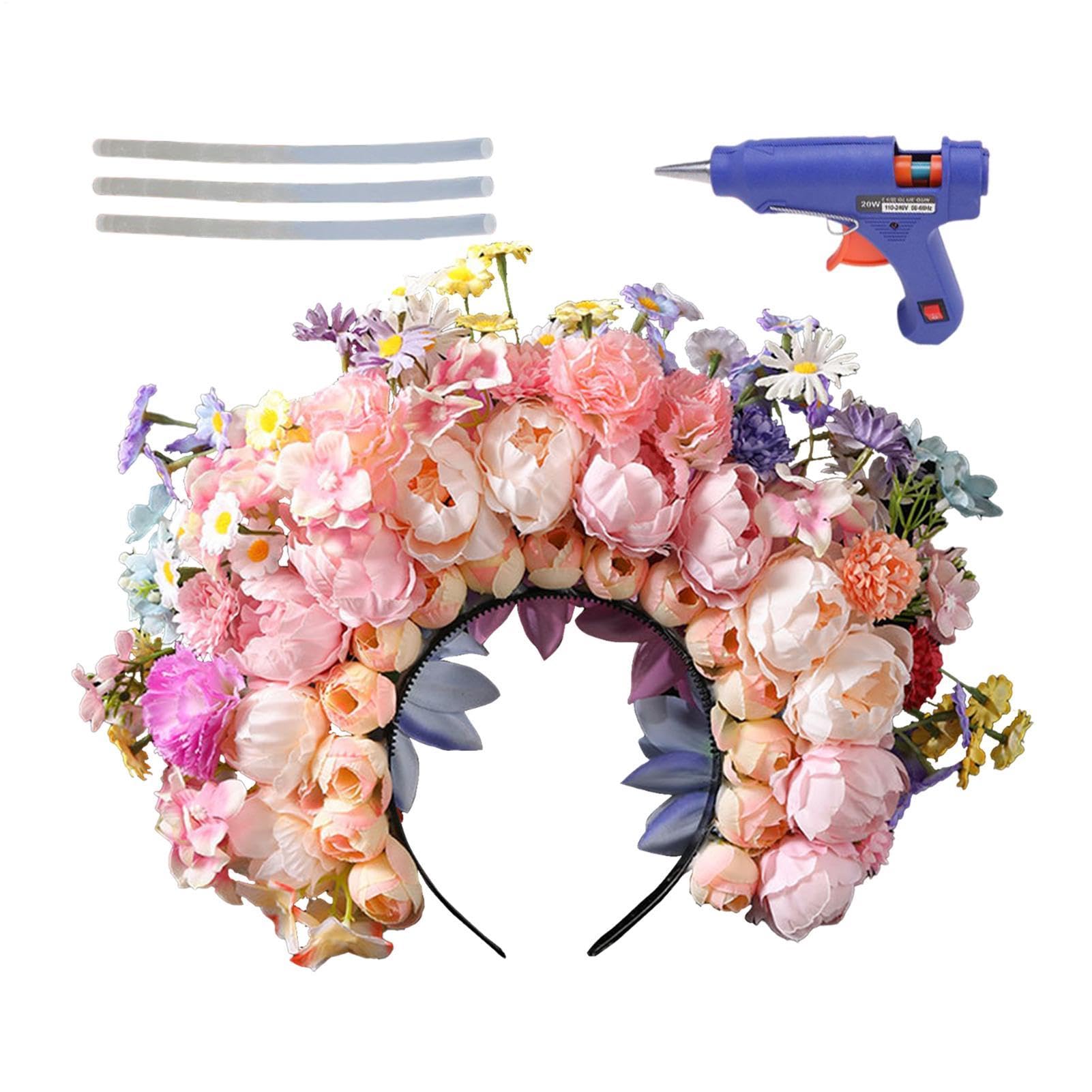 Haarband mit Blumenmuster, Kronen-Stirnband | Modischer Hochzeitskopfschmuck, Kostüm-Kopfschmuck, Foto-Requisiten für Abschlussveranstaltungen