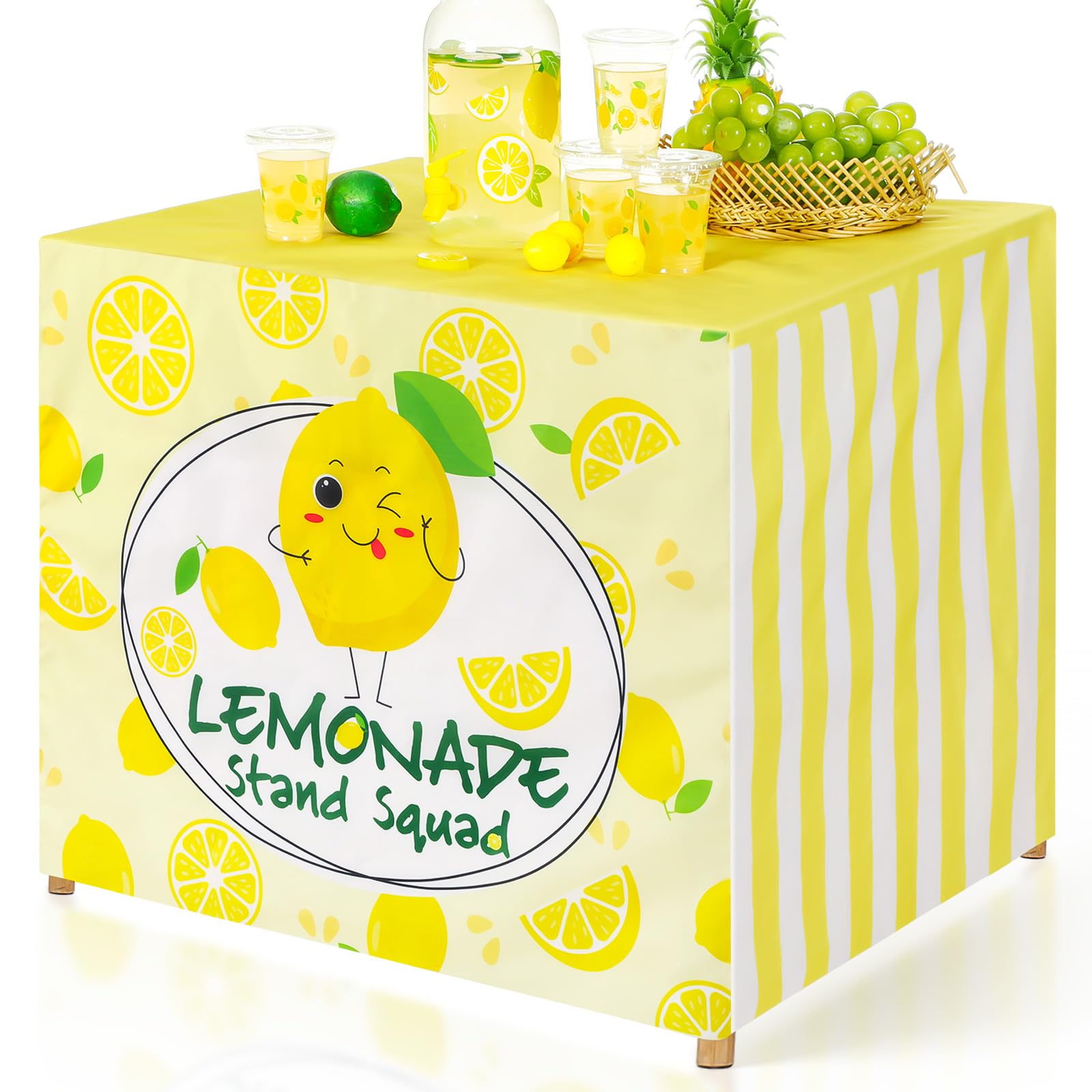 Limonaden-Tischdecke Rosa 115x80cm – Niedliches Zitronenmuster Für Kinderstände, Picknick Und Partys