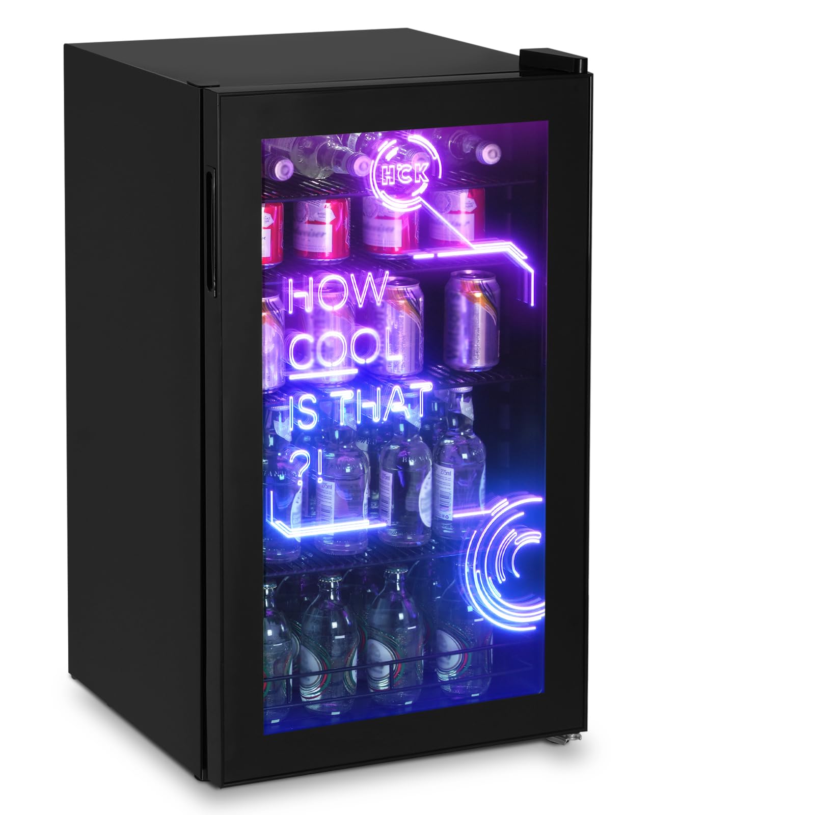 Amazon.co.jp: HCK 冷蔵庫 ミニ エモい 99L RGB1600万色 ネオン感 小型
