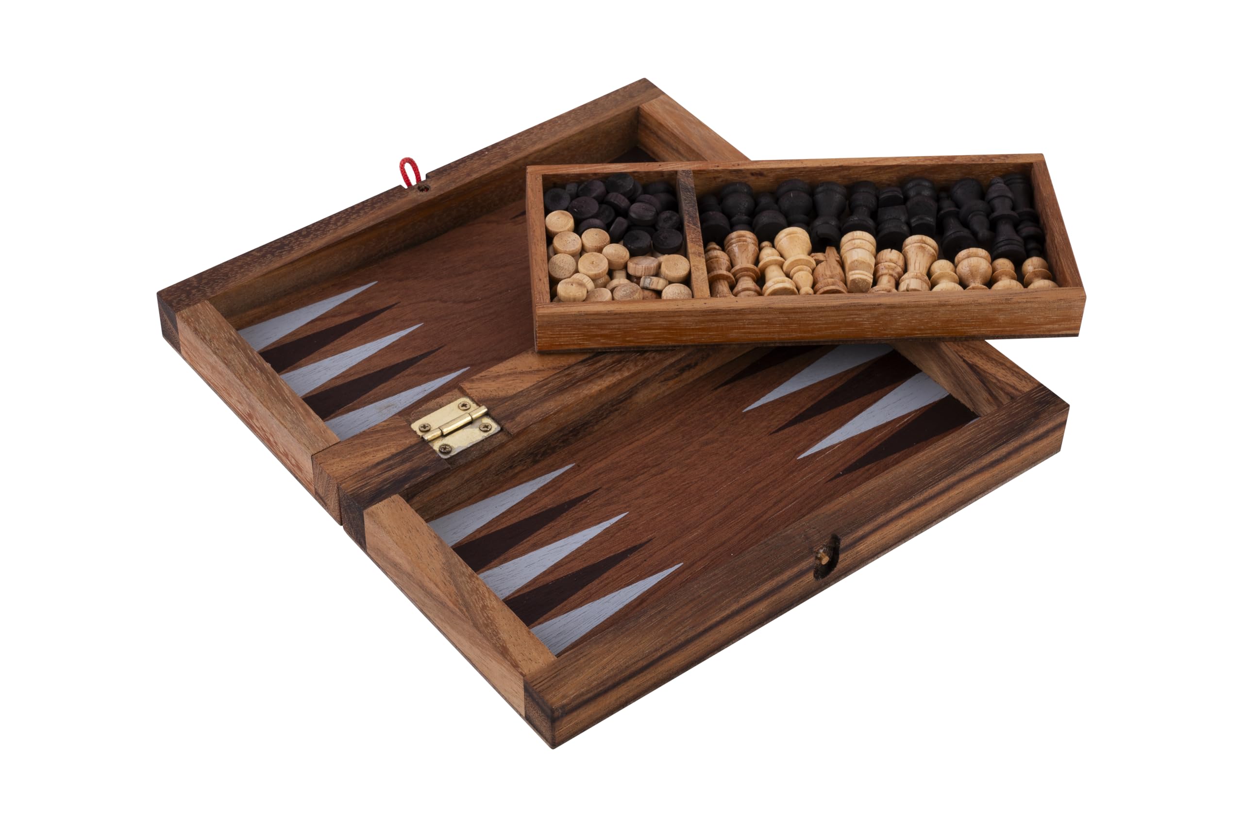 Engelhart, 350521, Chess and Backgammon Set in Sustainable Wood with Fine Decorations, 26 cm, 2-in-1 Folding Board Game - Image 4