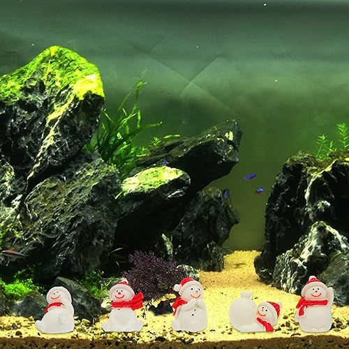Miniatura 2 de balacoo 5pcs muñeco de nieve figura de Navidad mini estatua acuario adorno pecera mini estatua decoración micro paisaje escena diseño decoración