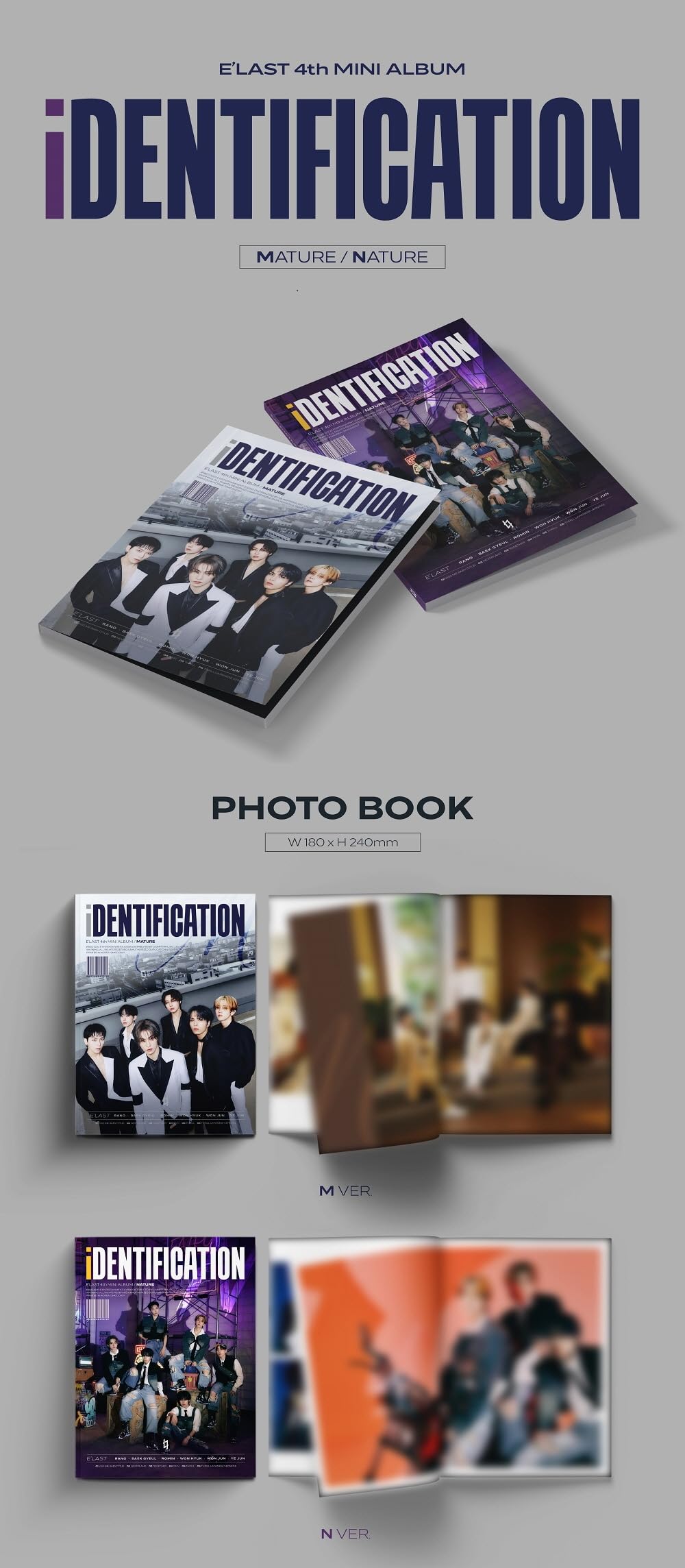 E'LAST ELAST - 4th Mini Album iDENTIFICATION CD+Folded Poster (2 versions SET (No Poster))