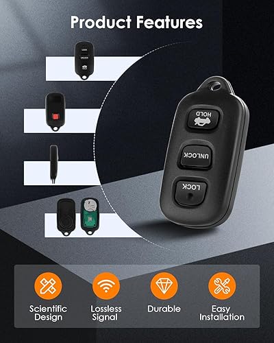 Miniatura 4 de OCPTY Llavero de repuesto para Toyota Camry para Corolla para Matrix para Sienna para Pontiac para Vibe para Toyota para Solara 1999-2008 GQ43VT14T