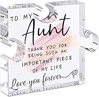 Vista 8 de Regalos para Tía de Sobrina - Placa Única de Pieza de Rompecabezas de Acrílico para Cumpleaños de Tía, Decoraciones de Escritorio, Regalo para Tía