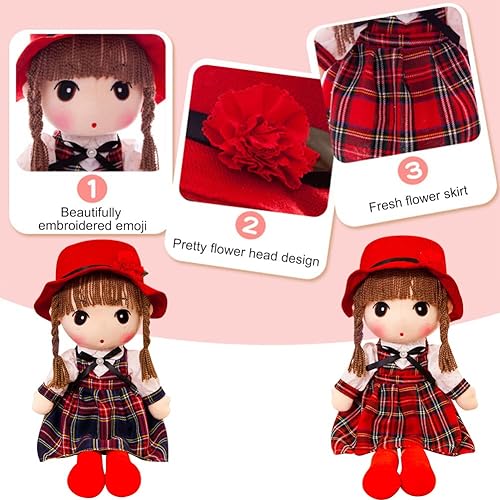 Miniatura 2 de Muñecas suaves para bebés, niñas y niños pequeños, muñeca de peluche con pelo de hilo - Encantadoras muñecas de trapo de peluche muñeca de princesa