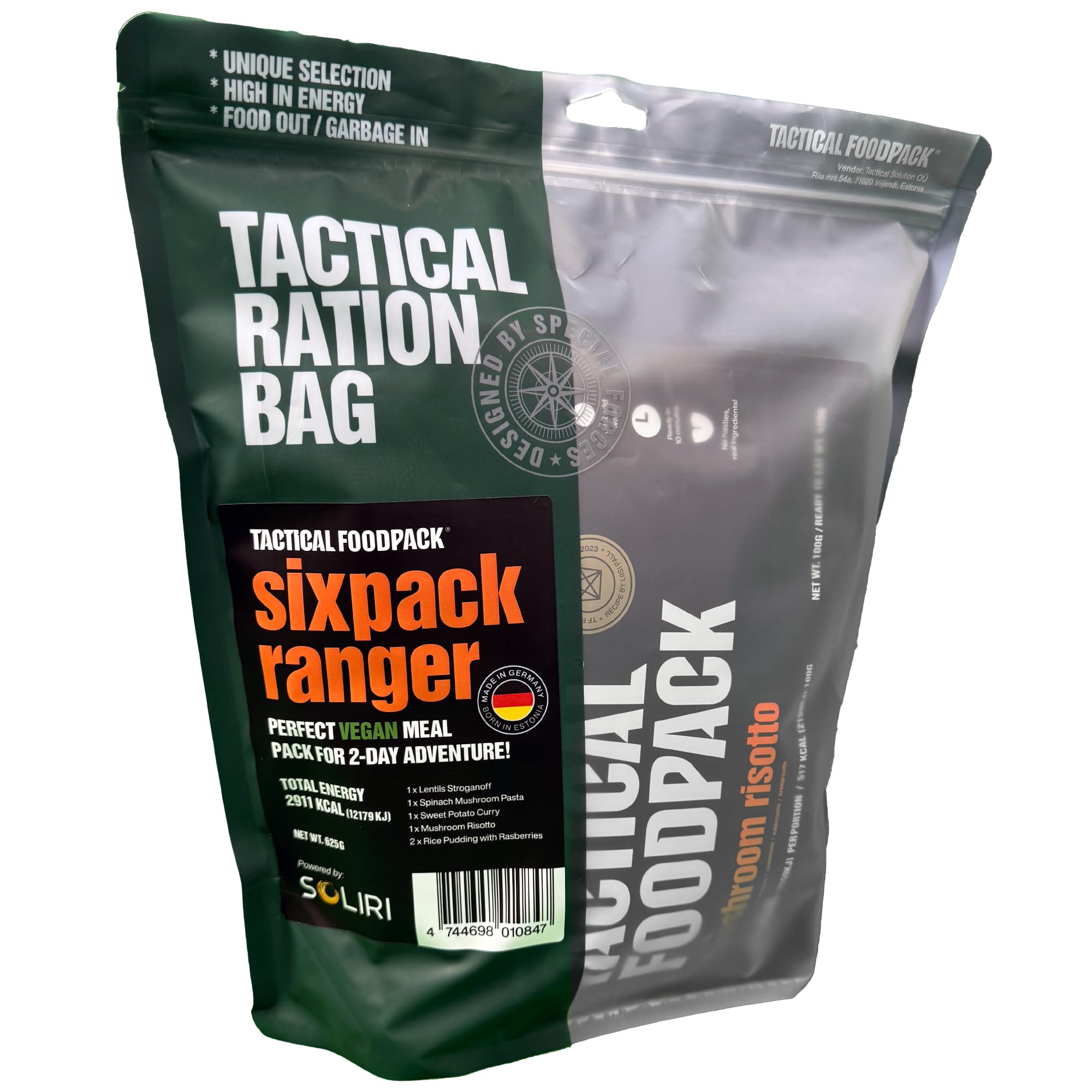 Tactical Fooodpack - Ranger | 6 x gefriergetrocknete Premium Mahlzeiten - Instant Outdoor Nahrung für Camping, Trekking und Büro | Natürliche Zutaten, Lange Haltbarkeit. NEUE REZEPTUR