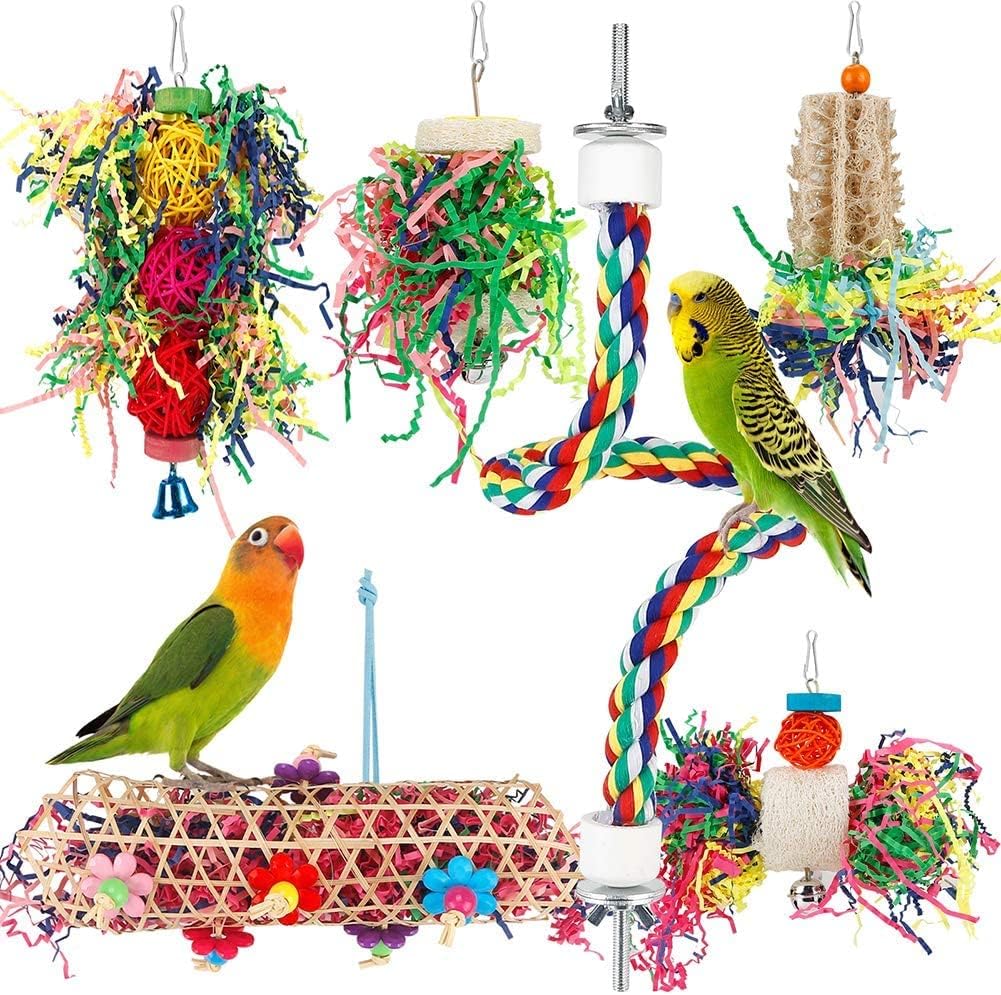 Bird Toys Parakeet Toy Chewing Shredding Foraging Toys Hanging Toy Bird