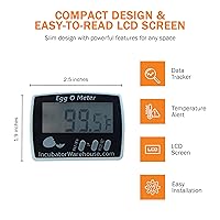 Vista 2 de Incubator Warehouse Egg-O-Meter - Termómetro de huevo con pantalla digital grande con memoria mínima/máxima, lee Celsius y Fahrenheit +/-1
