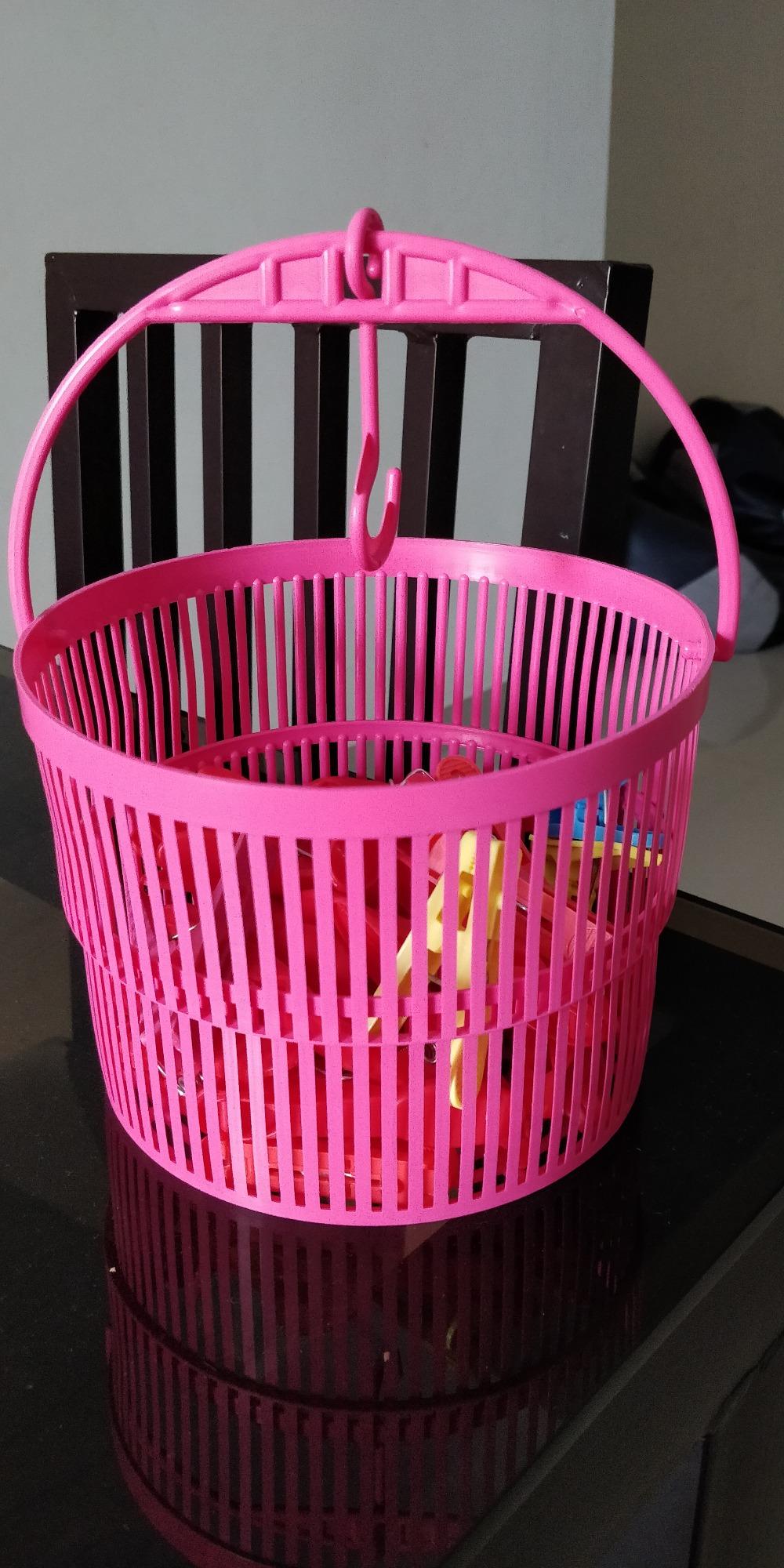 RFL Plastic Laundry Clip Basket with 24 Pcs of Cloth (1 Set) Amazon