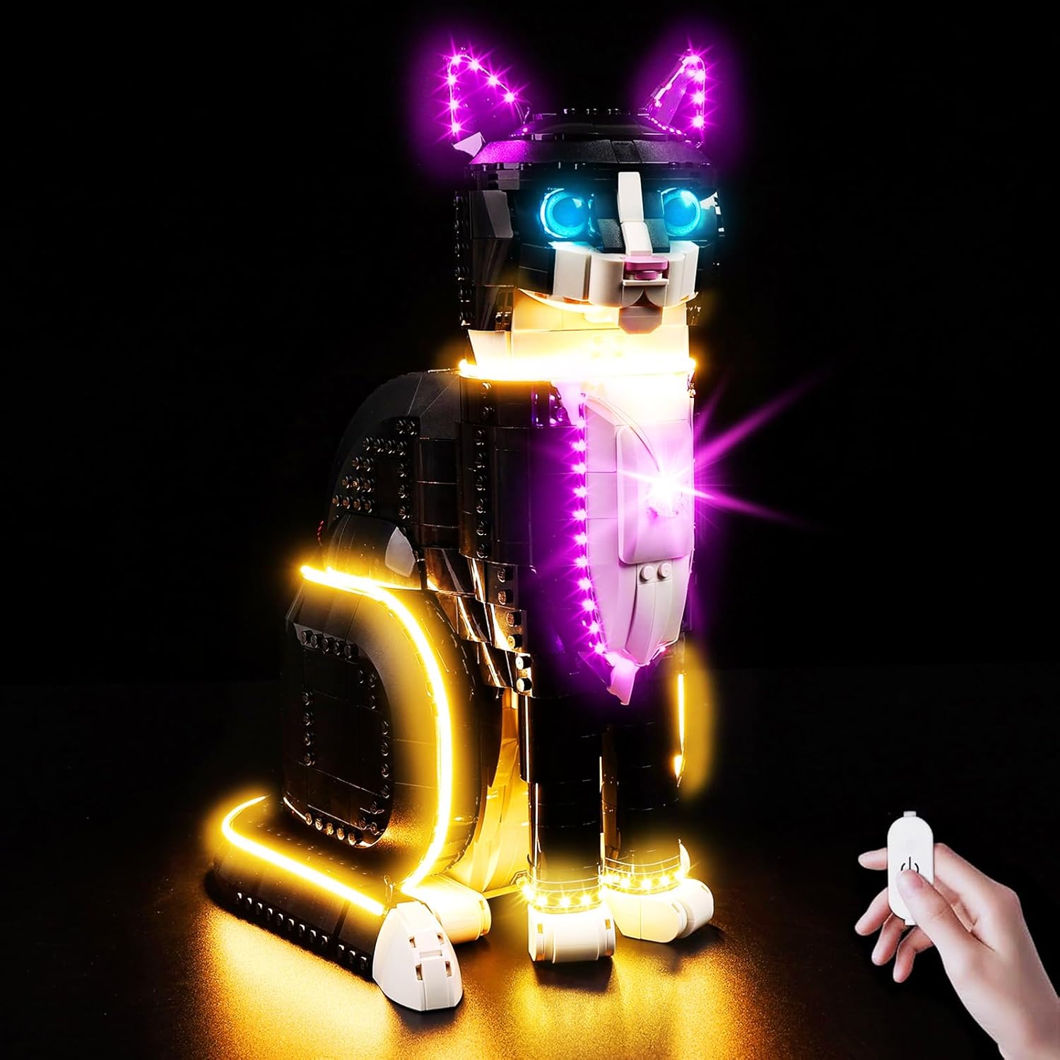 Kyglaring LED Light Kit Compatible with Lego Tuxedo Cat 21349 Building Blocks, Upgrade Touch Control & Dimming (Lights Only, No Model Set) Touch Version