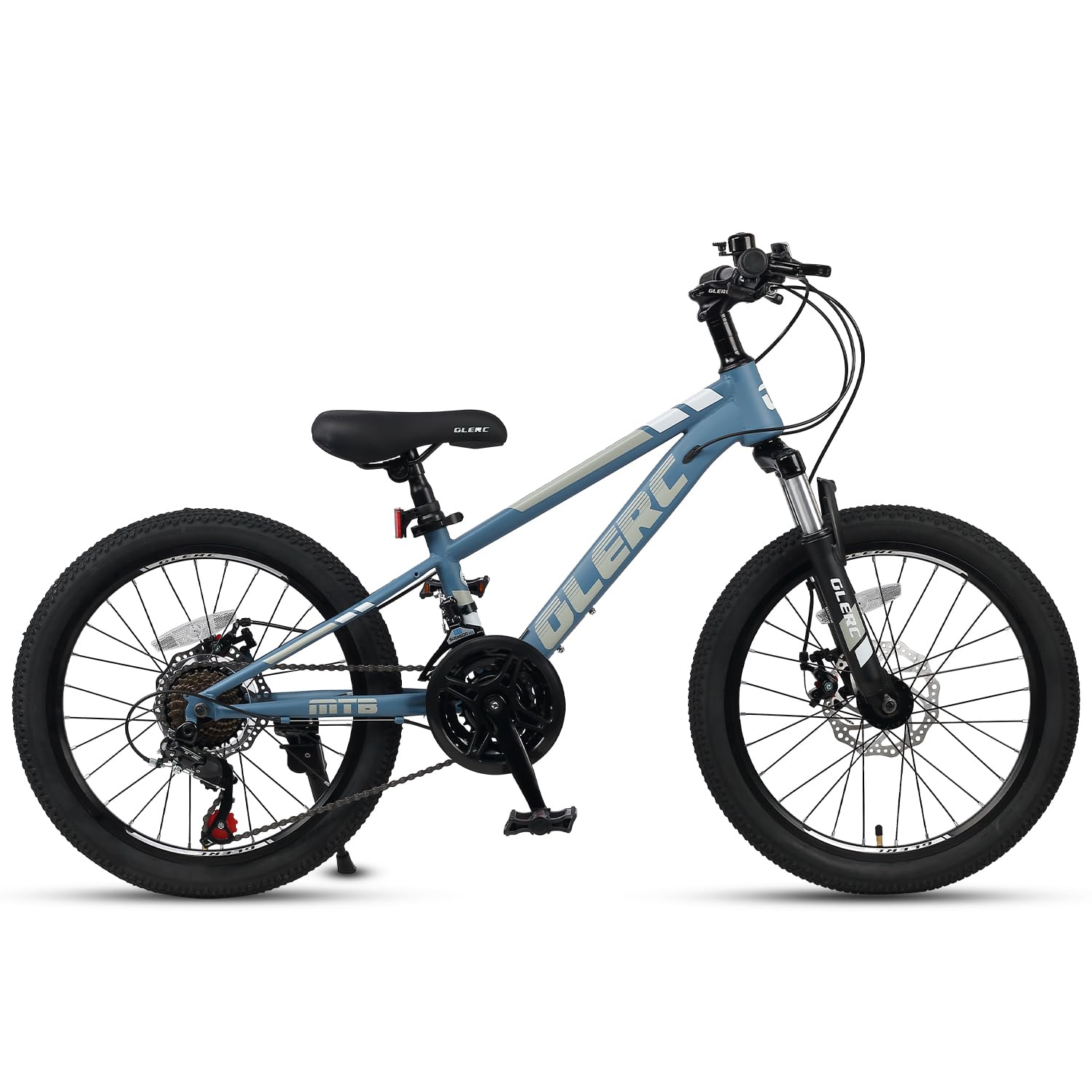 Glerc Skyline Vélo VTT Enfant 20 Et 24 Pouces pour Garçons Et Filles De 6 À 18 Ans, Vélo 21 Vitesses avec Suspension Avant Et Freins À Disque, Couleurs Multiples.