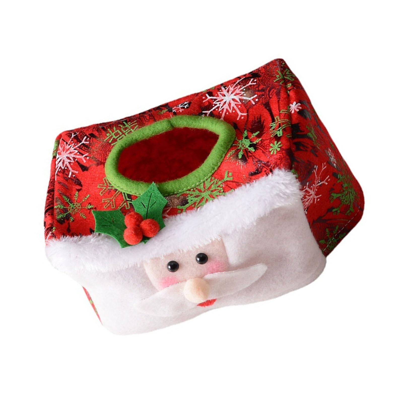 Delicate Santa Tissue Paper Covers Sturdy Fabric Holder Christmas Themed Paper Dispenser Holder